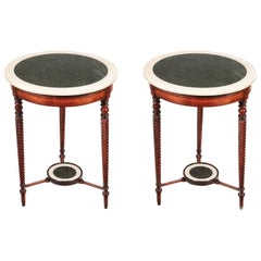 Early 19th Century Pair of Marble Topped End Tables