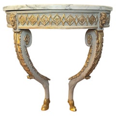 Early 19th Century Pair of Neoclassical Demi-lune Console Tables