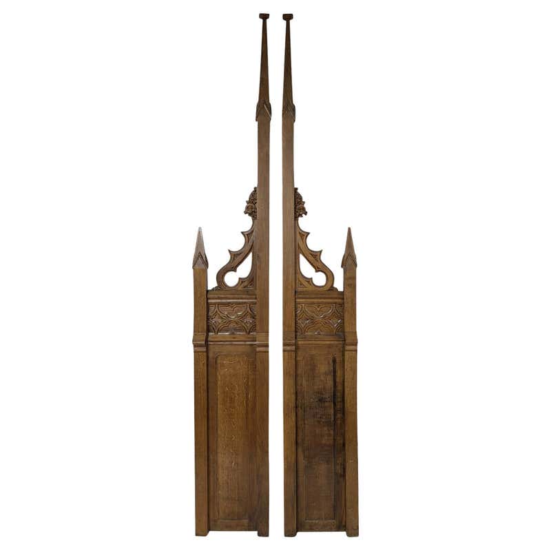 Pair of English Gothic Revival Oak Railings For Sale at 1stDibs ...