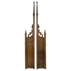 Début du 19e siècle - Paire de pièces architecturales en Oak Gothic Revive