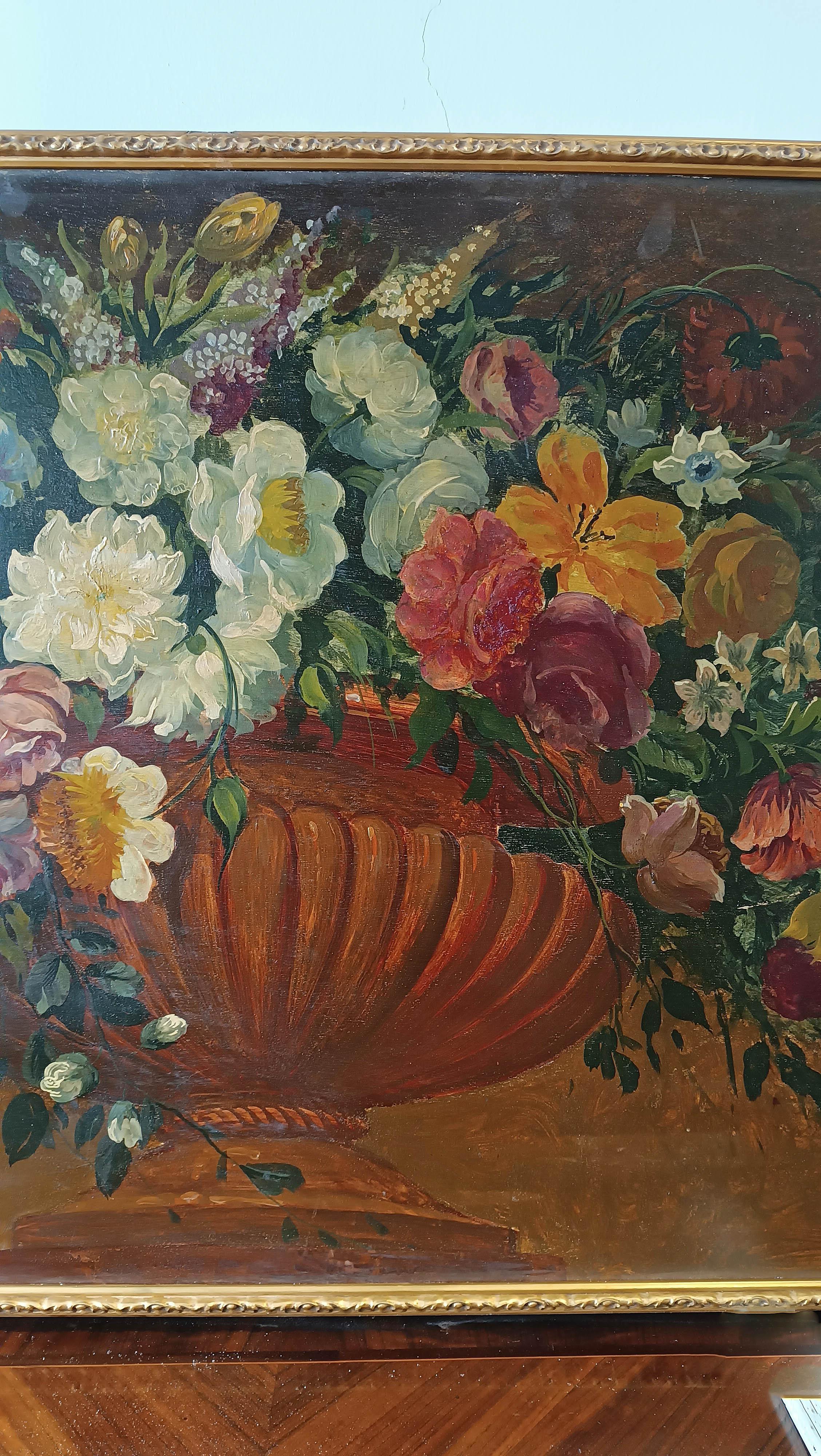 EARLY 19th CENTURY PAIR OF PAINTINGS WITH FLOWERS For Sale 6