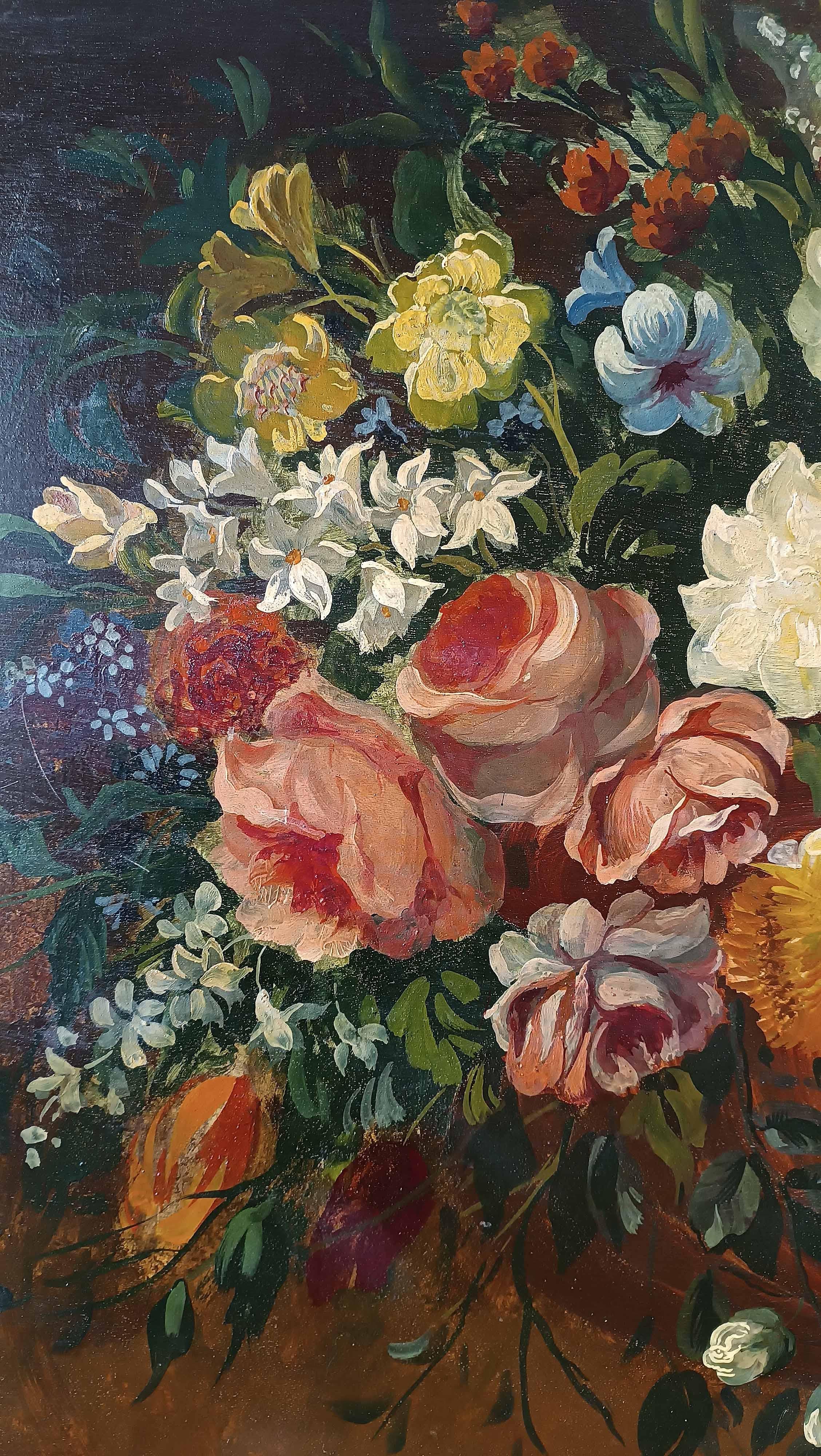 EARLY 19th CENTURY PAIR OF PAINTINGS WITH FLOWERS In Good Condition For Sale In Firenze, FI