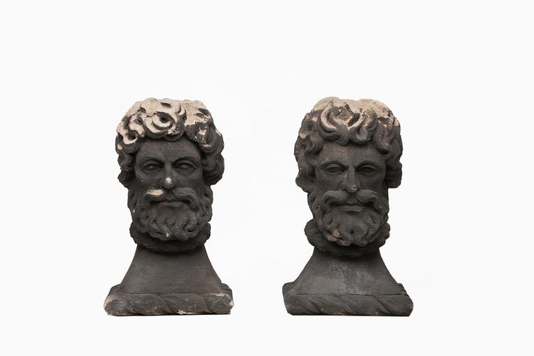 Early 19th Century Pair of Portland Stone Heads For Sale at 1stDibs