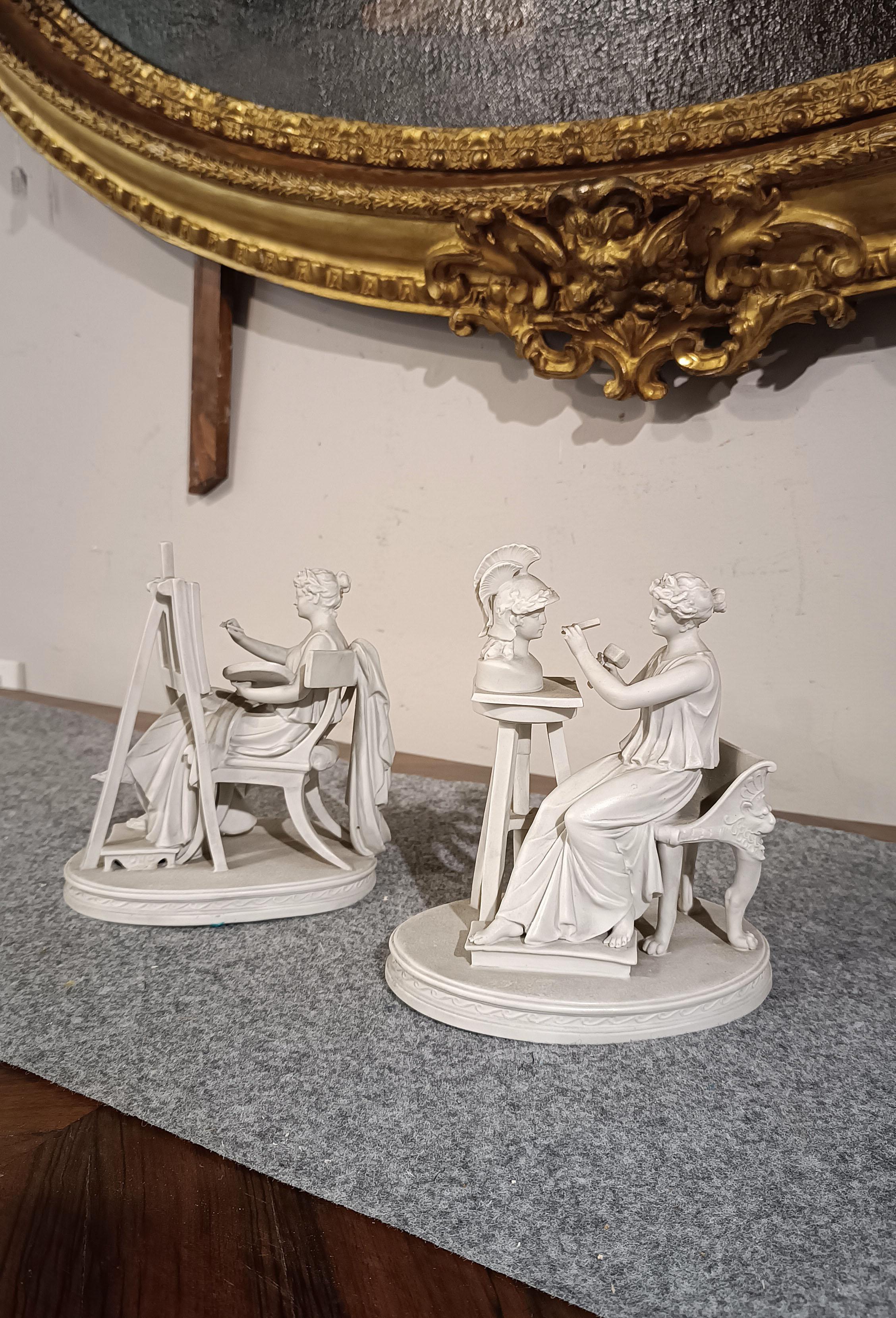 EARLY 19th CENTURY PAIR OF SCULPTURES “ALLEGORY OF THE ARTS” in vendita 3