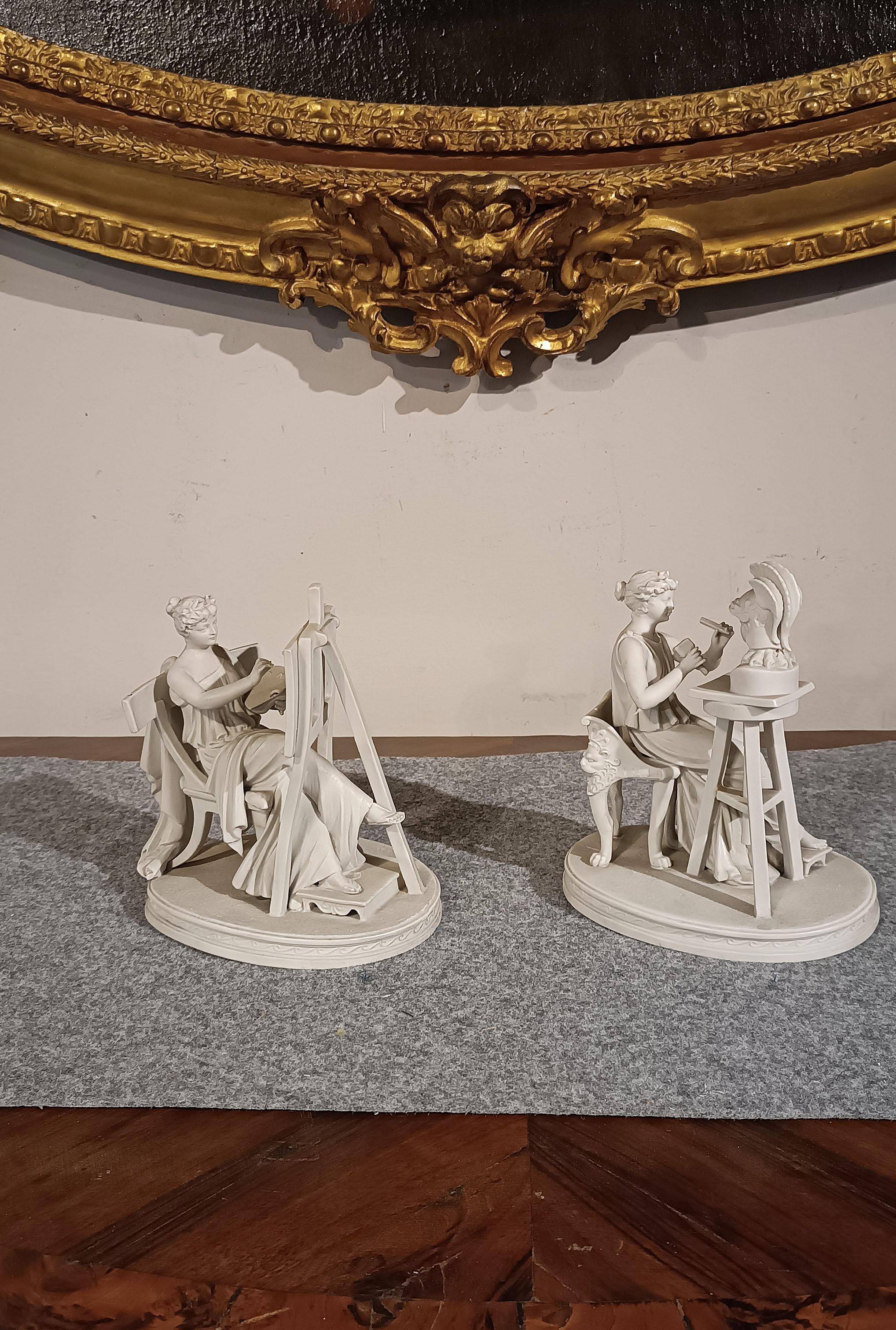 EARLY 19th CENTURY PAIR OF SCULPTURES “ALLEGORY OF THE ARTS” in vendita 4