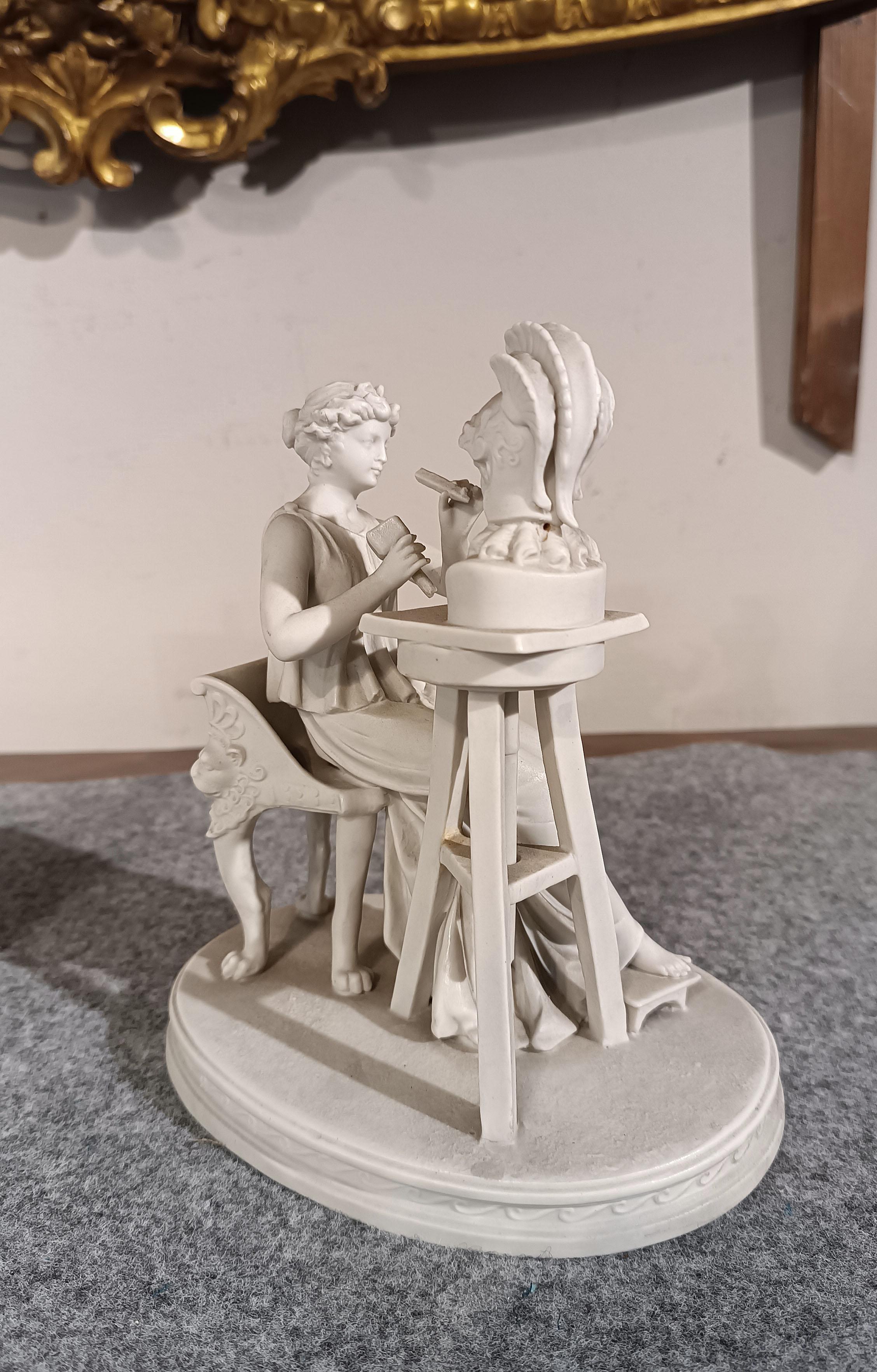 EARLY 19th CENTURY PAIR OF SCULPTURES “ALLEGORY OF THE ARTS” in vendita 2