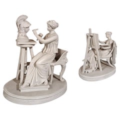 EARLY 19th CENTURY PAIR OF SCULPTURES "ALLEGORY OF THE ARTS" 