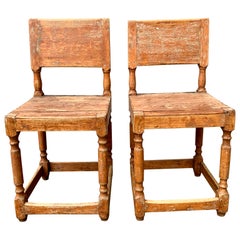Early 19th Century Pair of Swedish Folk Art Chairs