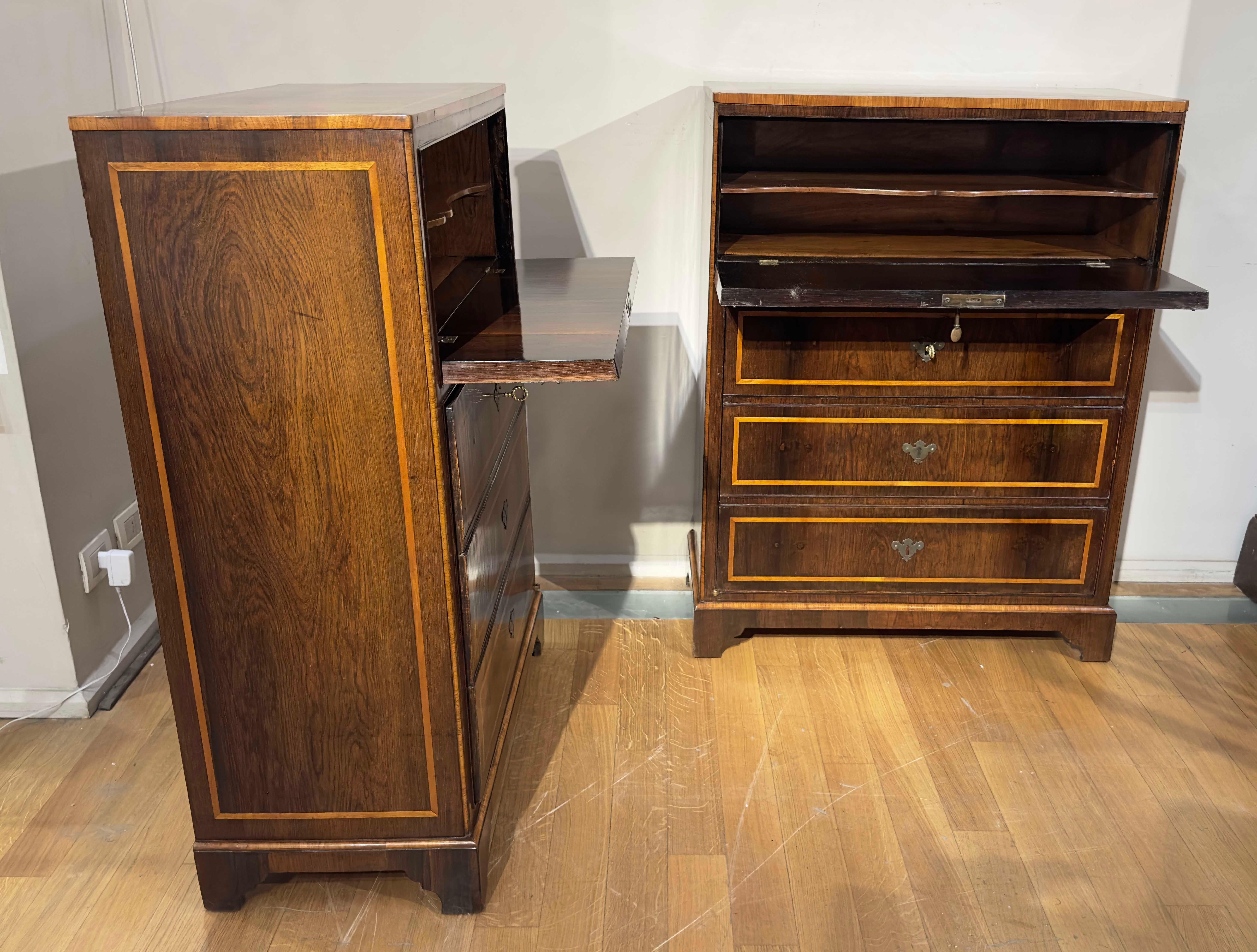 19th Century EARLY 19th CENTURY PAIR OF WRITE STANDING SIDEBOARDS 