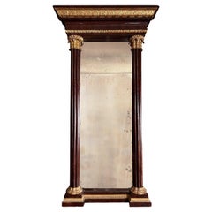 Early 19th Century Parcel Gilt Mahogany Classical Pier Mirror
