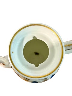 Early 19th-Century Paris Porcelain Coffee Pot with Gilding & Blue Florals