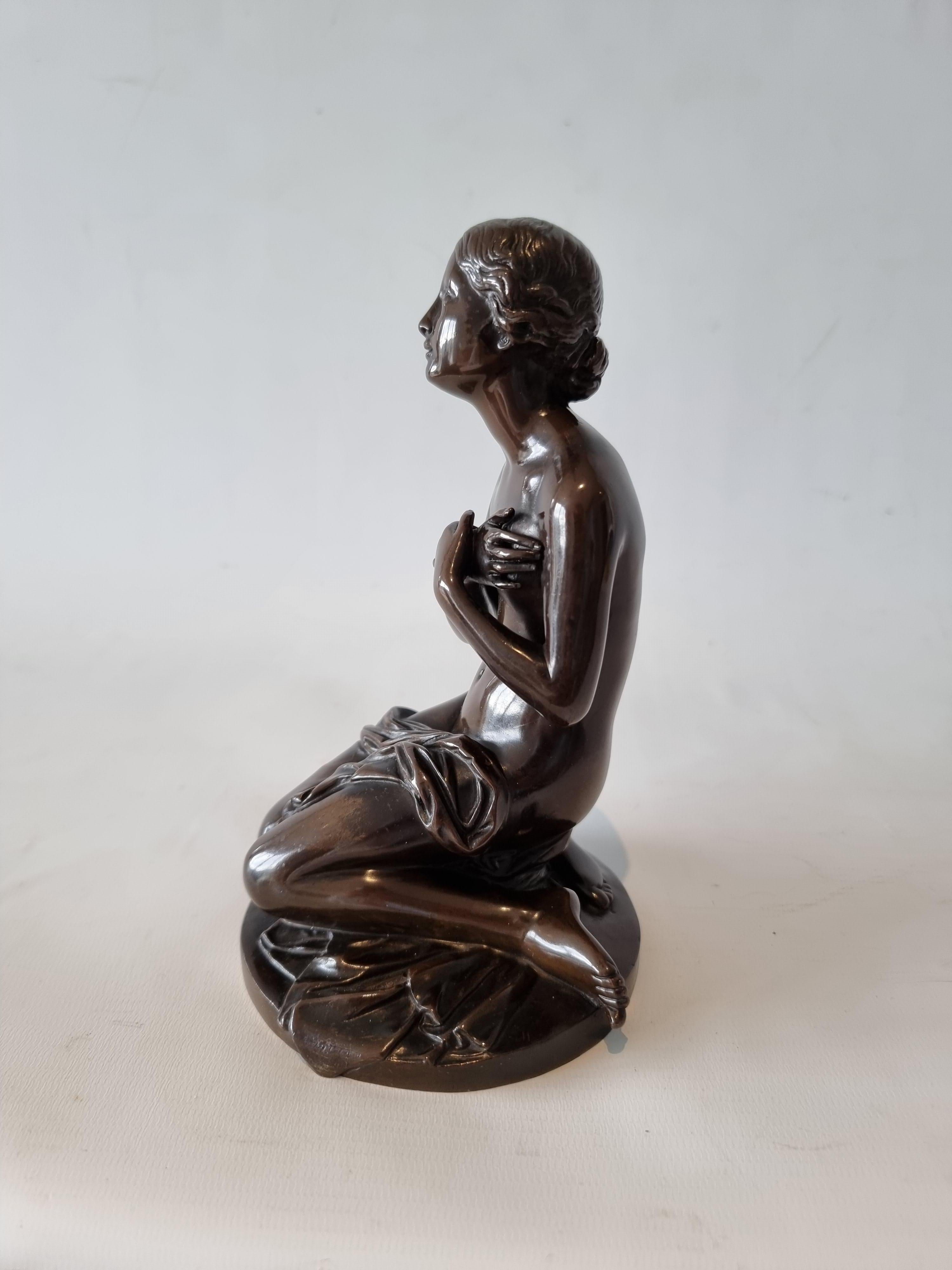 Italian Early 19th Century P:atinated Bronze 'La Priere' by Jean-Louis Nicholas Jaley For Sale