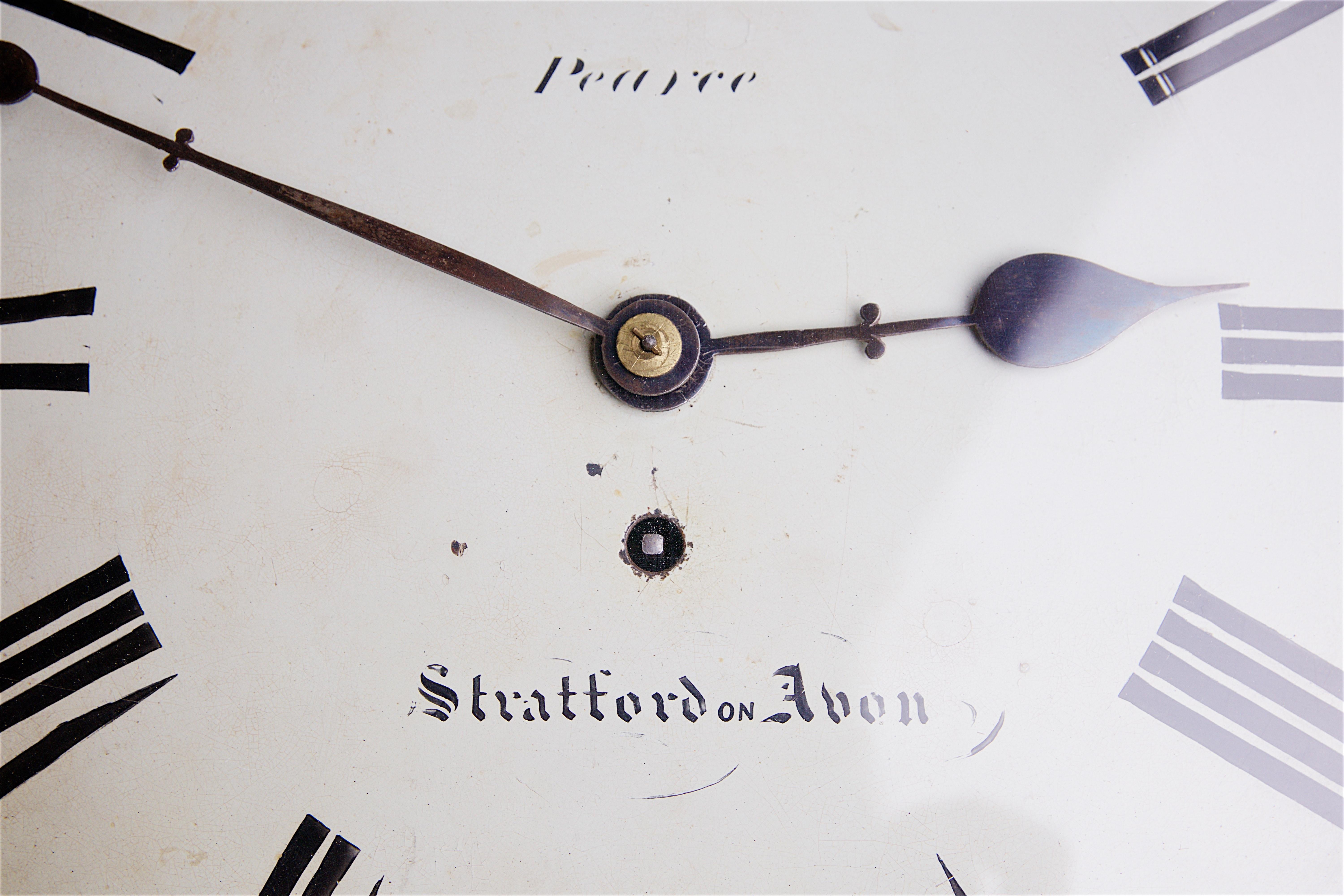 A good quality walnut veneered clock by Pearson of Stratford on Avon clock with Fusee movement – early 19th century.