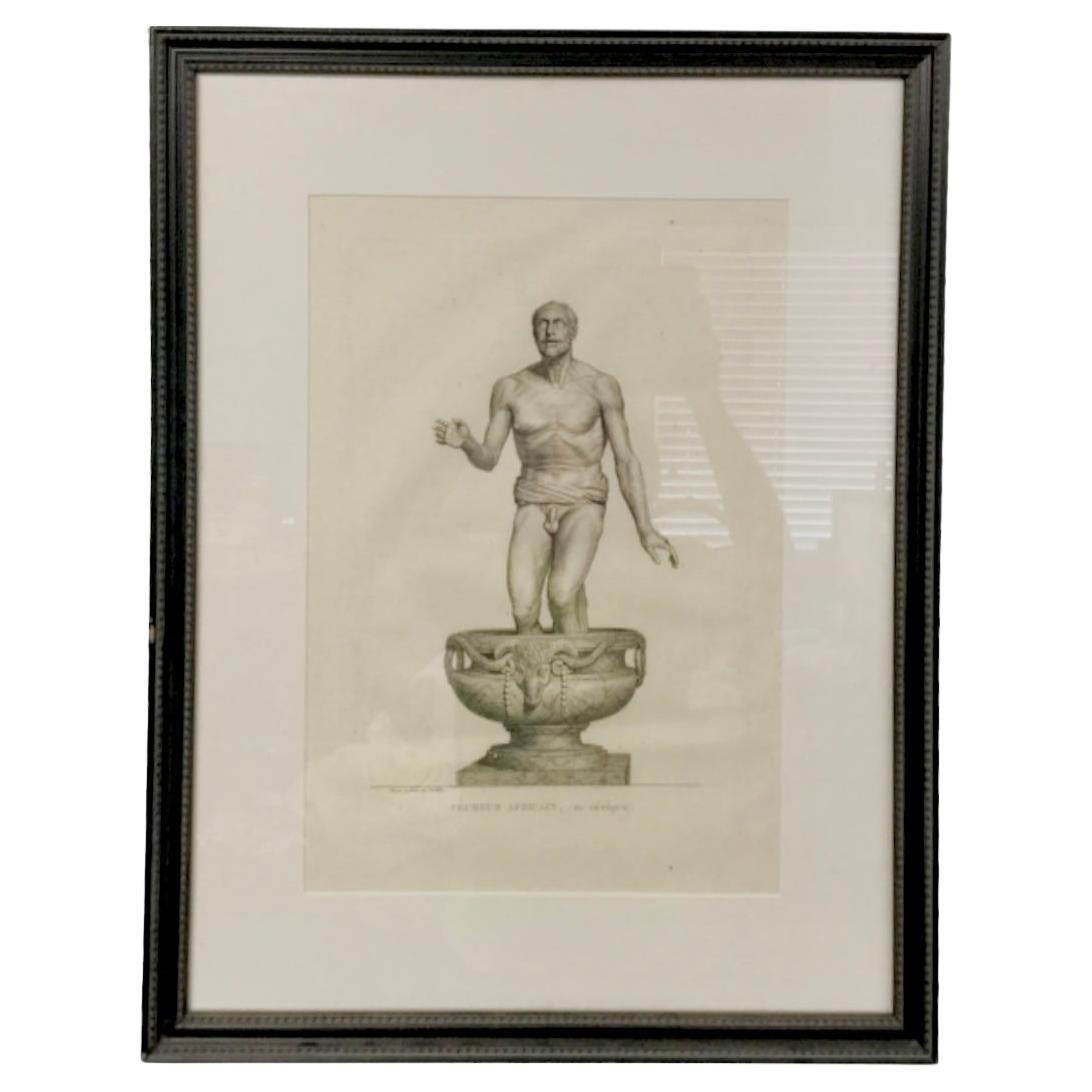 Early 19th Century "Pecheur Africain" Framed Engraving Print For Sale