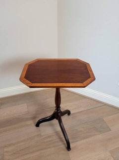 Antique Regency or Federal Period Tilt-Top Candle Stand Lamp Table