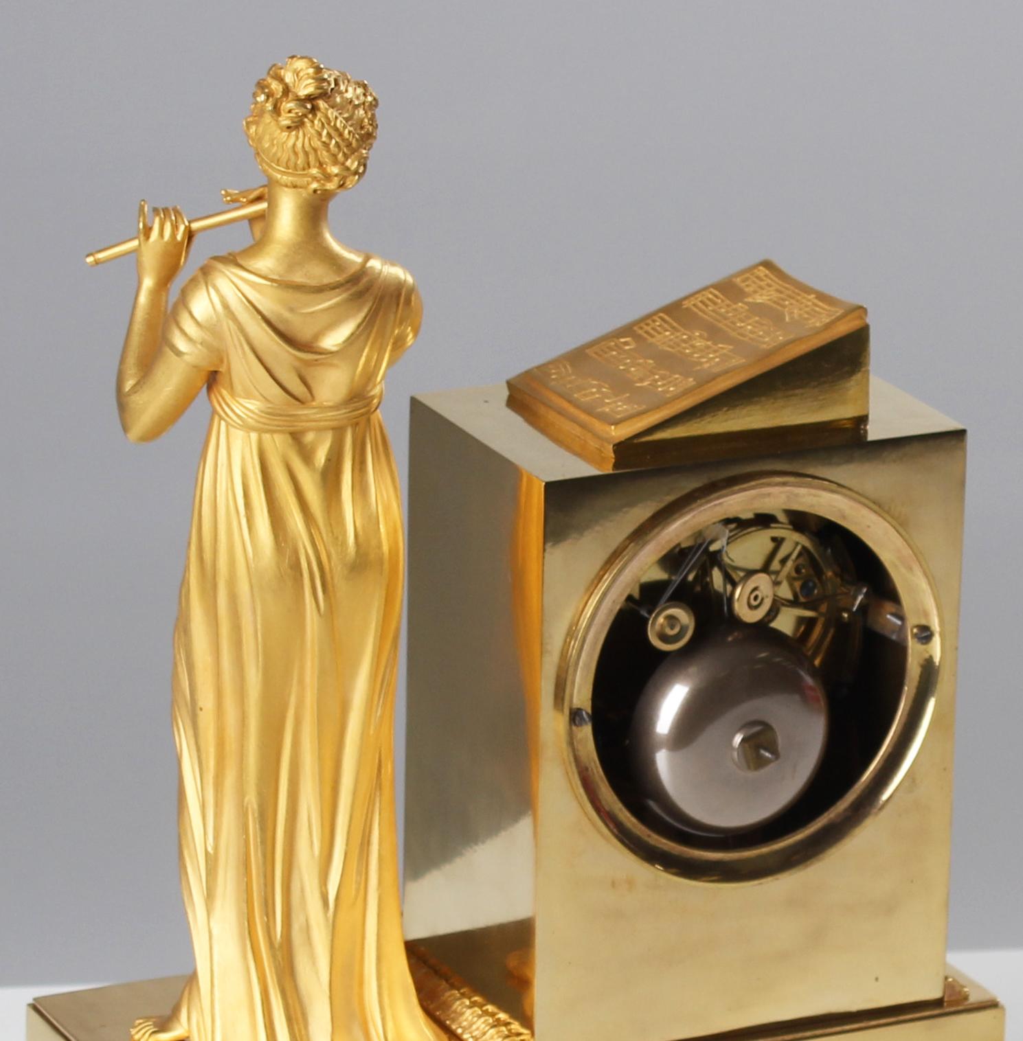 Early 19th Century Pendule, Empire Mantel Clock, Bronze Gilded, France, c. 1815 4