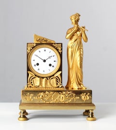 Early 19th Century Pendule, Empire Mantel Clock, Bronze Gilded, France, c. 1815
