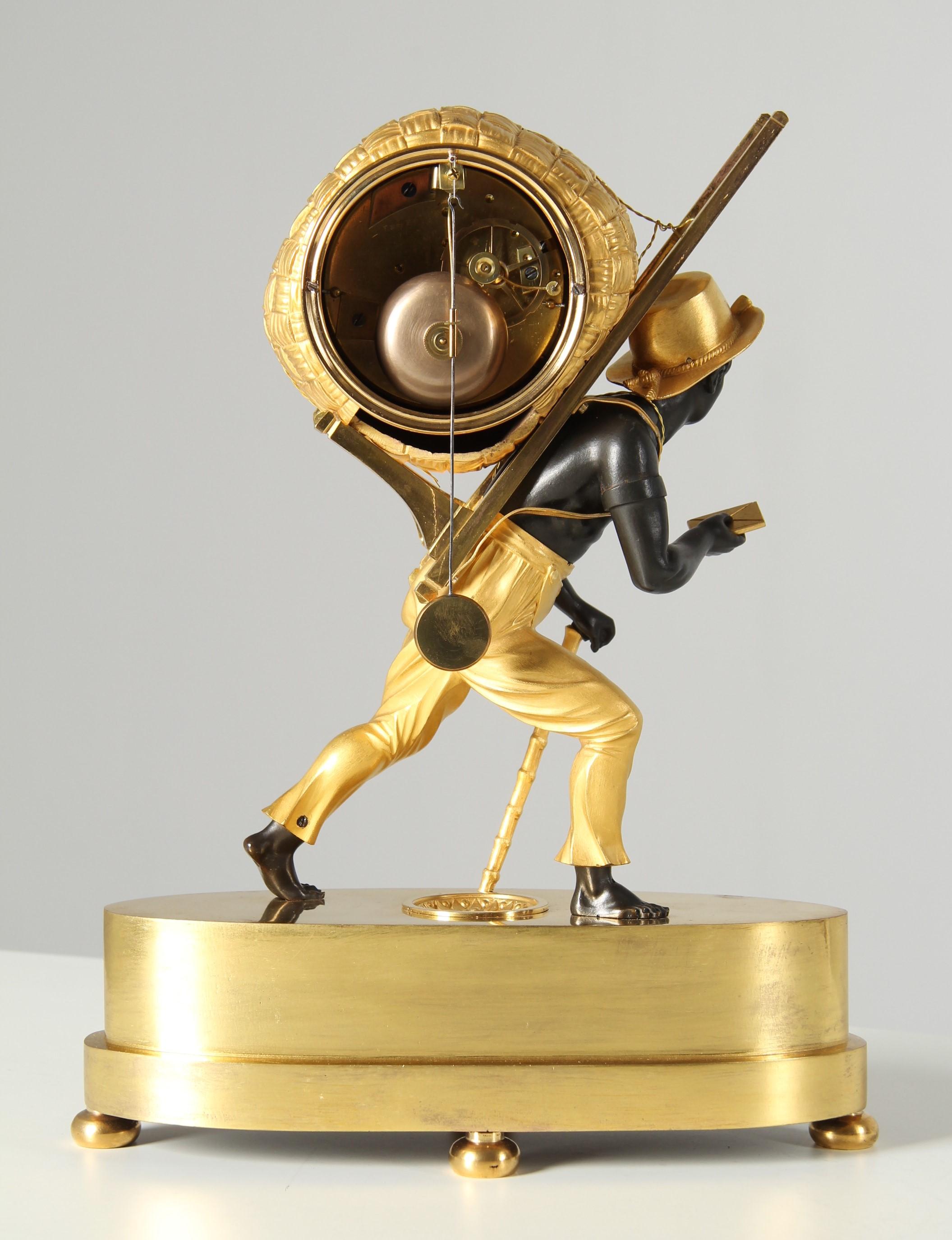 Early 19th Century Pendule Portefaix, Mantel Clock, Paris and Brussels, c. 1810 For Sale 7