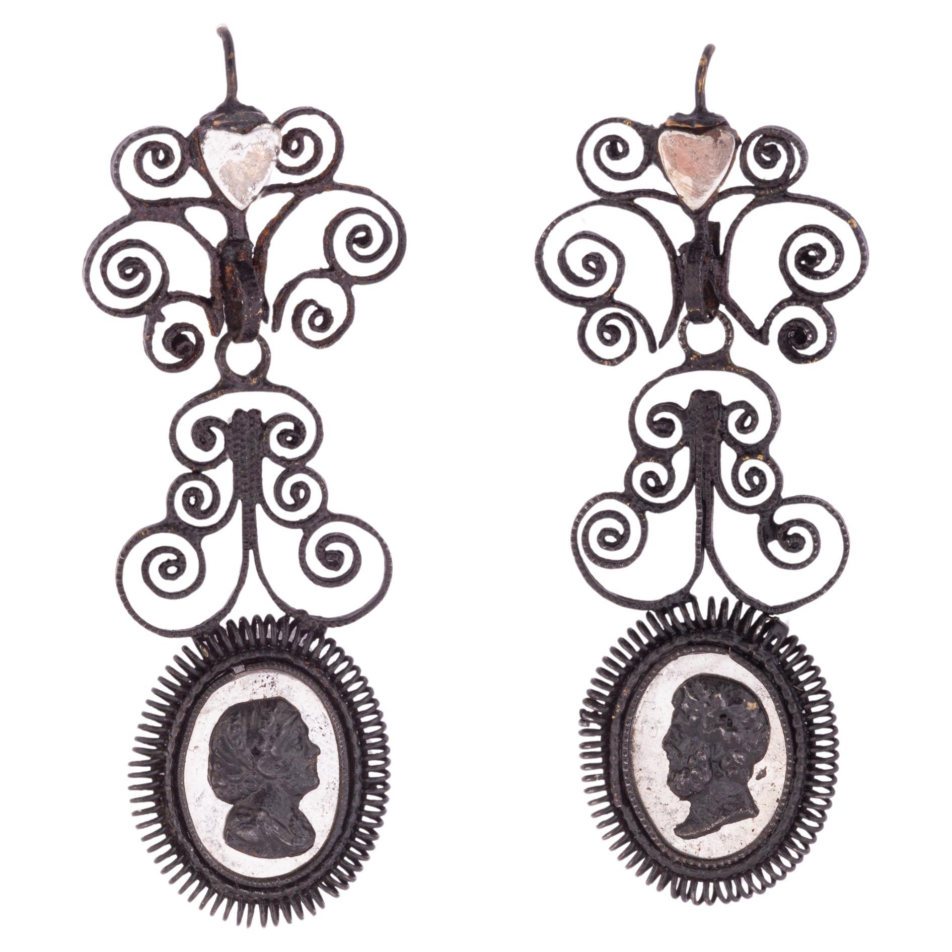 Early 19th Century Perfect Berlin Iron Earrings
