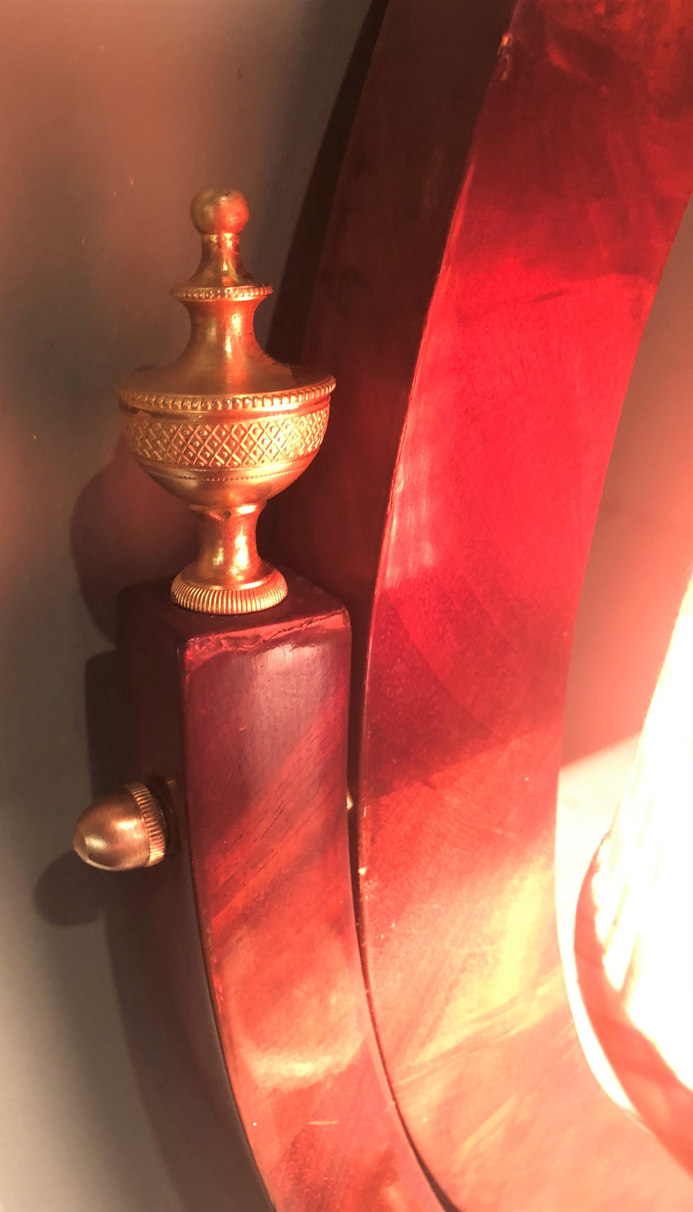 Early 19th Century Period Empire Vanity Desk with Mirror and Sconces 12