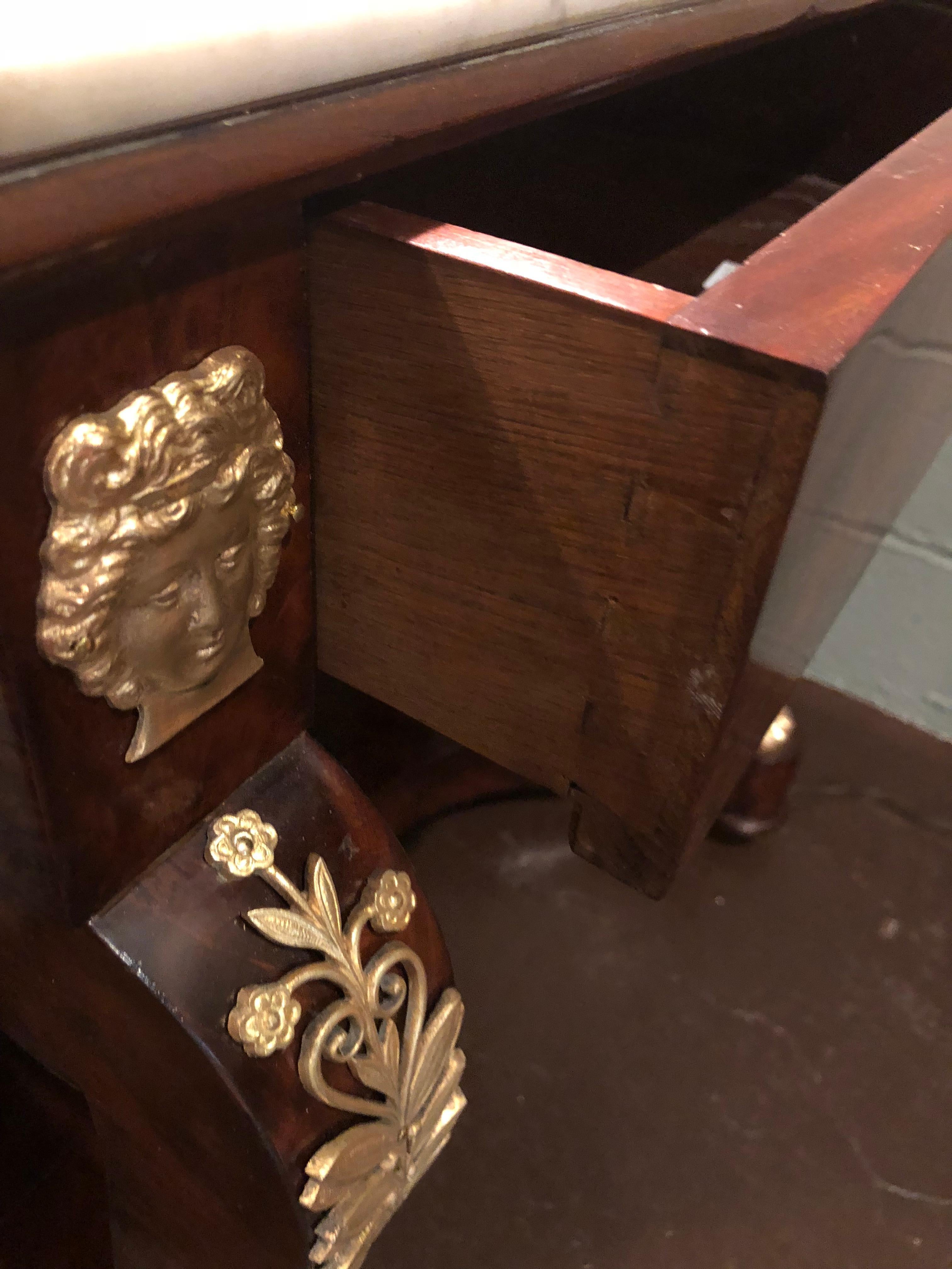 Early 19th Century Period Empire Vanity Desk with Mirror and Sconces 6