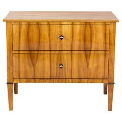 Early 19th Century Petit Biedermeier Cherry Pointed-Foot Two-Drawer Dresser