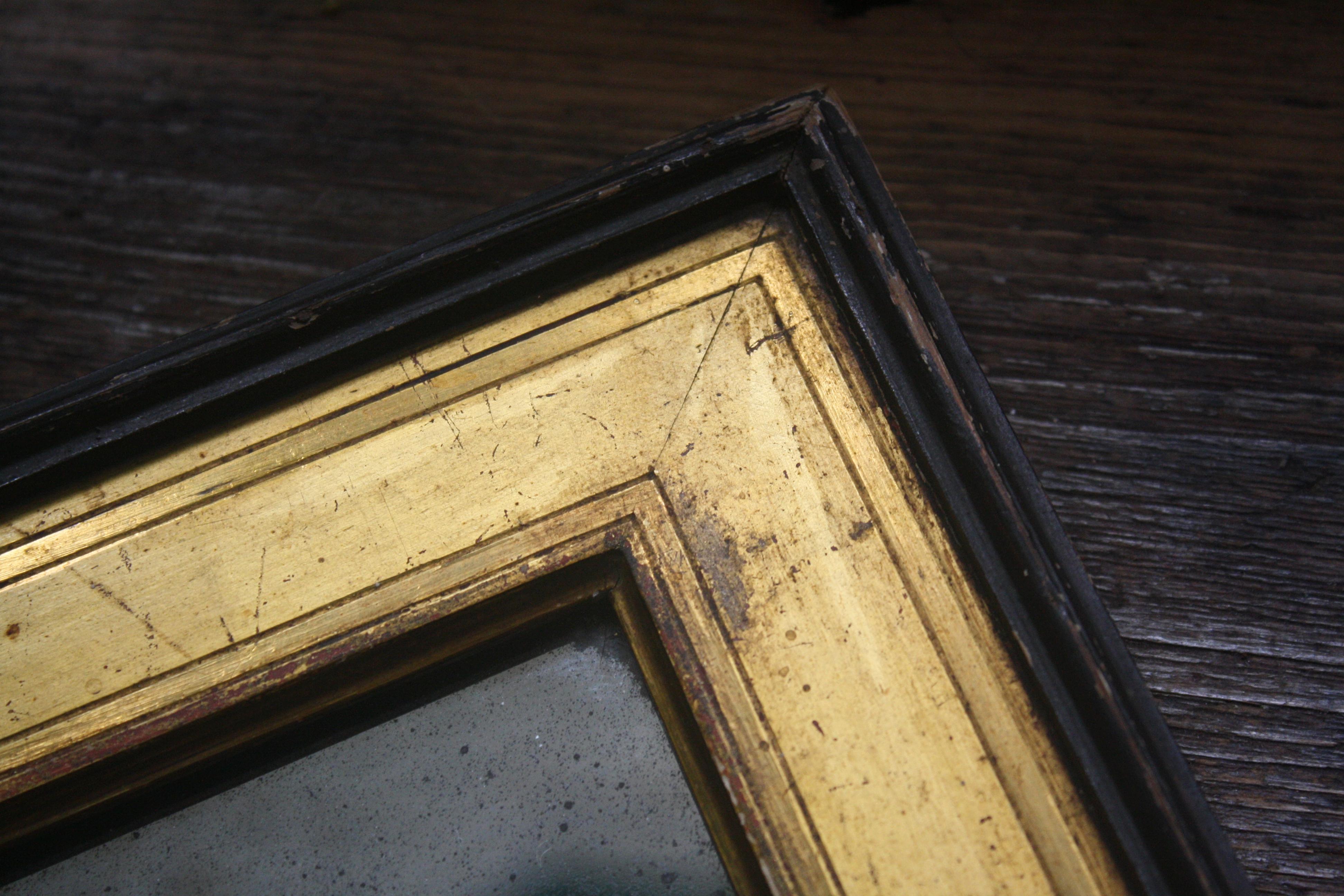 Early 19th Century Petite Regency Gilt and Ebonized Mercury Mirror In Good Condition In Lowestoft, GB