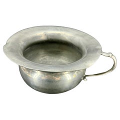Early 19th Century Pewter Bowl Planter With Handle, Denmark