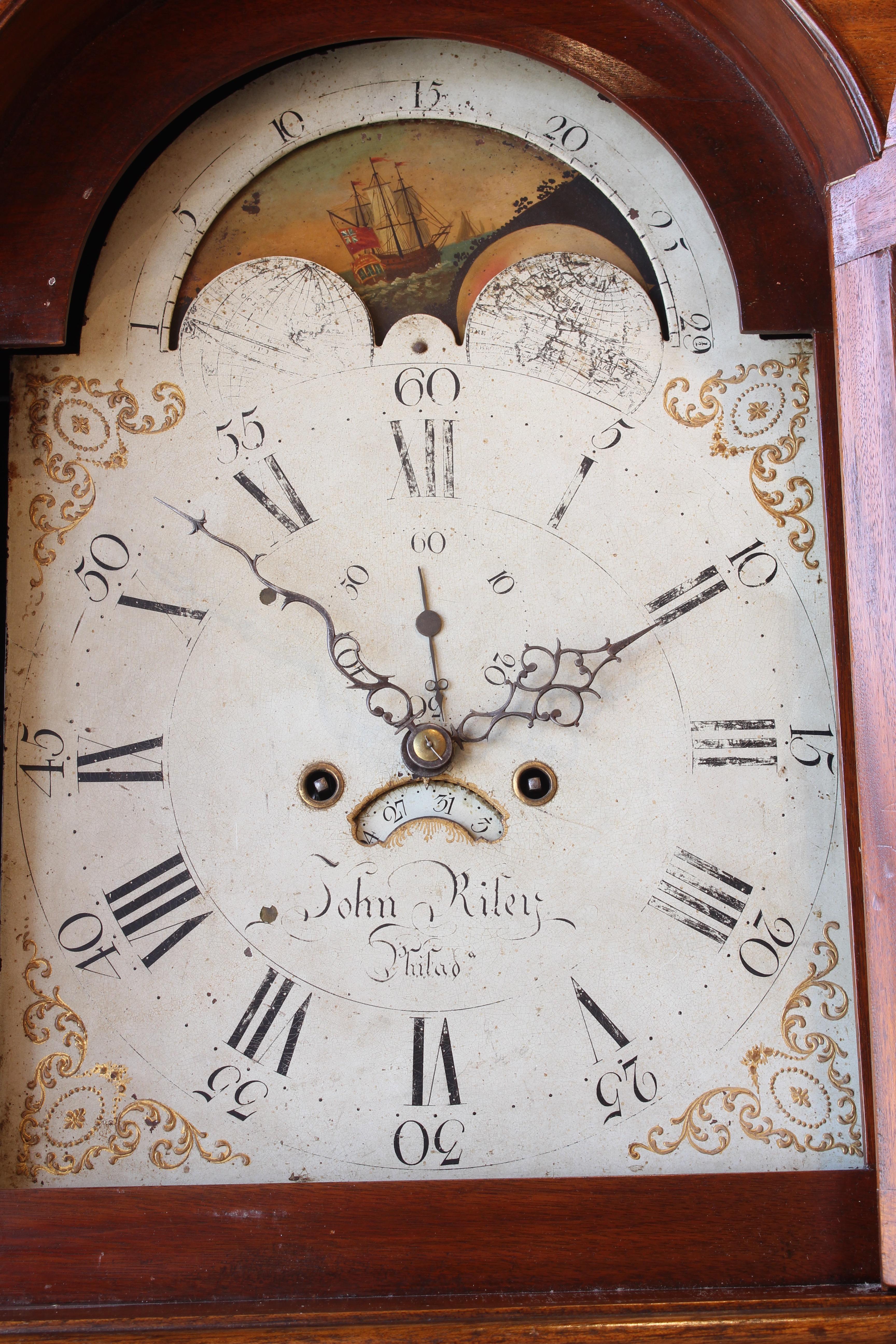 Early 19th Century Philadelphia Tall Case Clock 3