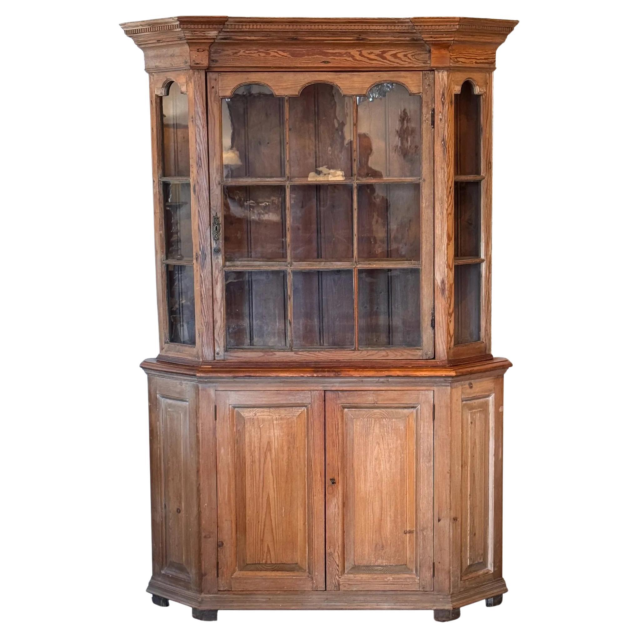 Early 19th Century Pine Breakfront
