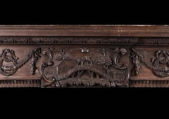 Early 19th Century Pine Fireplace Featuring Aesop's Fable