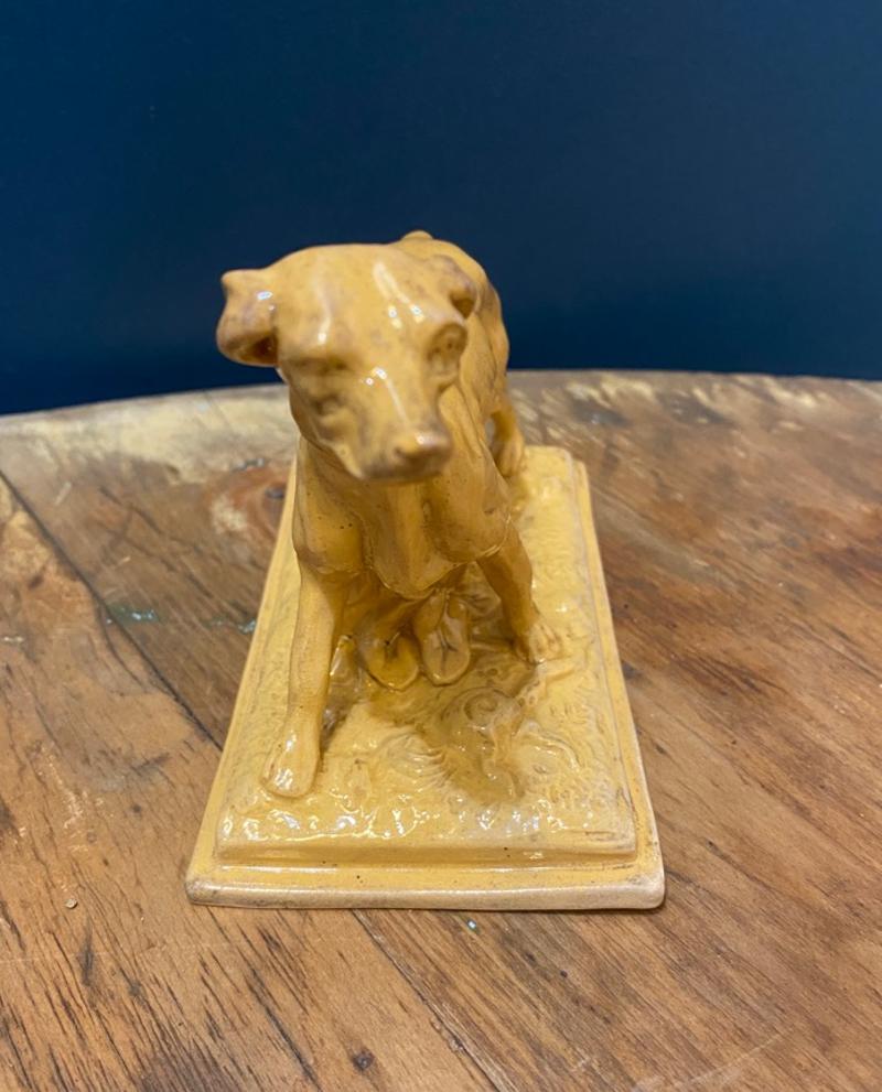 Unknown Small Early 19th Century Ceramic Figurine of a Pointer Dog For Sale