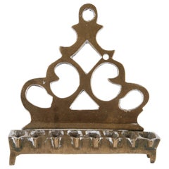 Early 19th Century Polish Brass Hanukkah Lamp Menorah