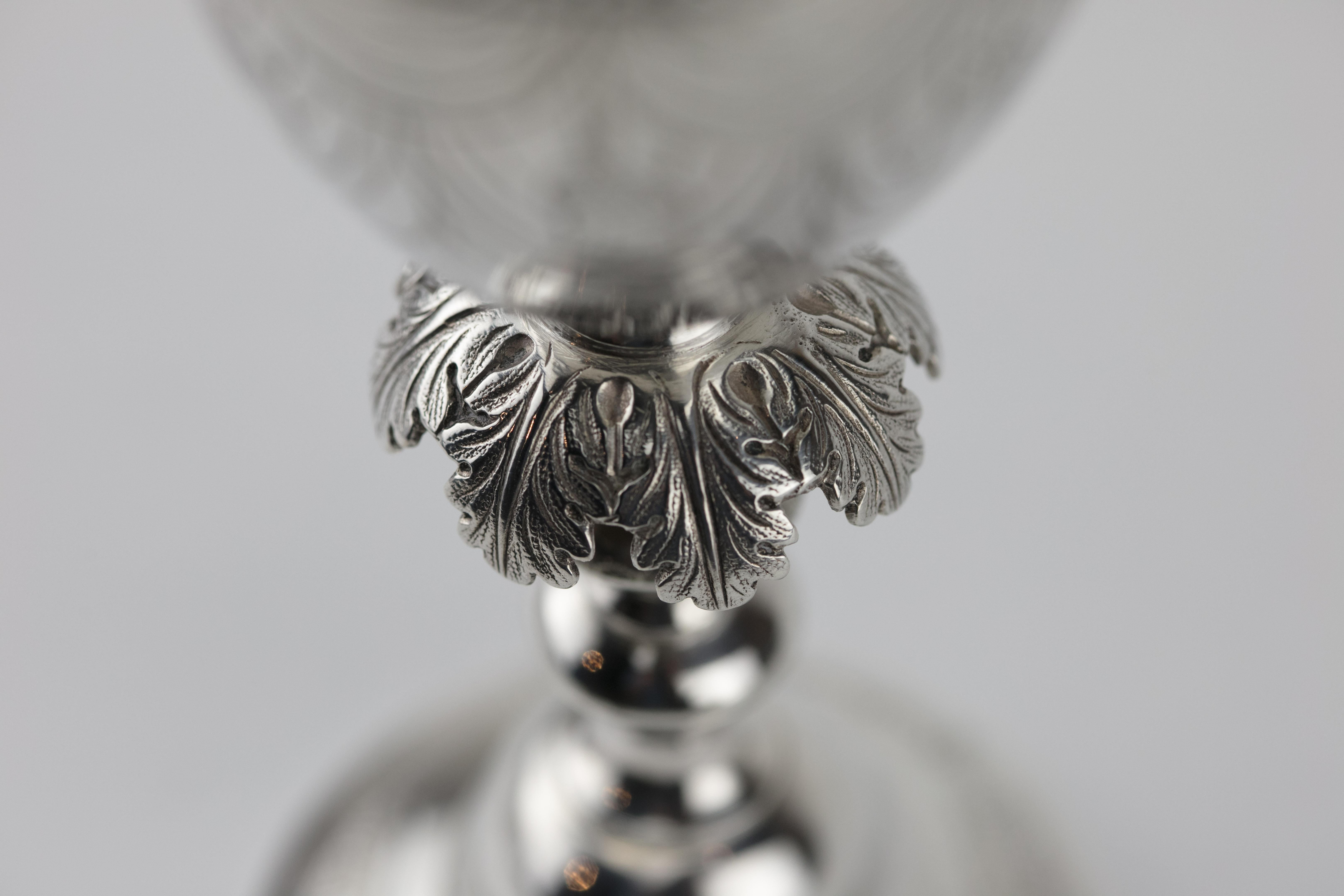 Early 19th Century Polish Silver Kiddus Goblet In Good Condition For Sale In New York, NY