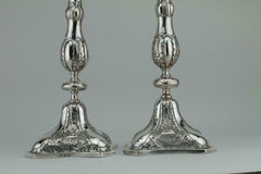 Polnische Schabbat-Leuchter aus Silber:: frühes 19