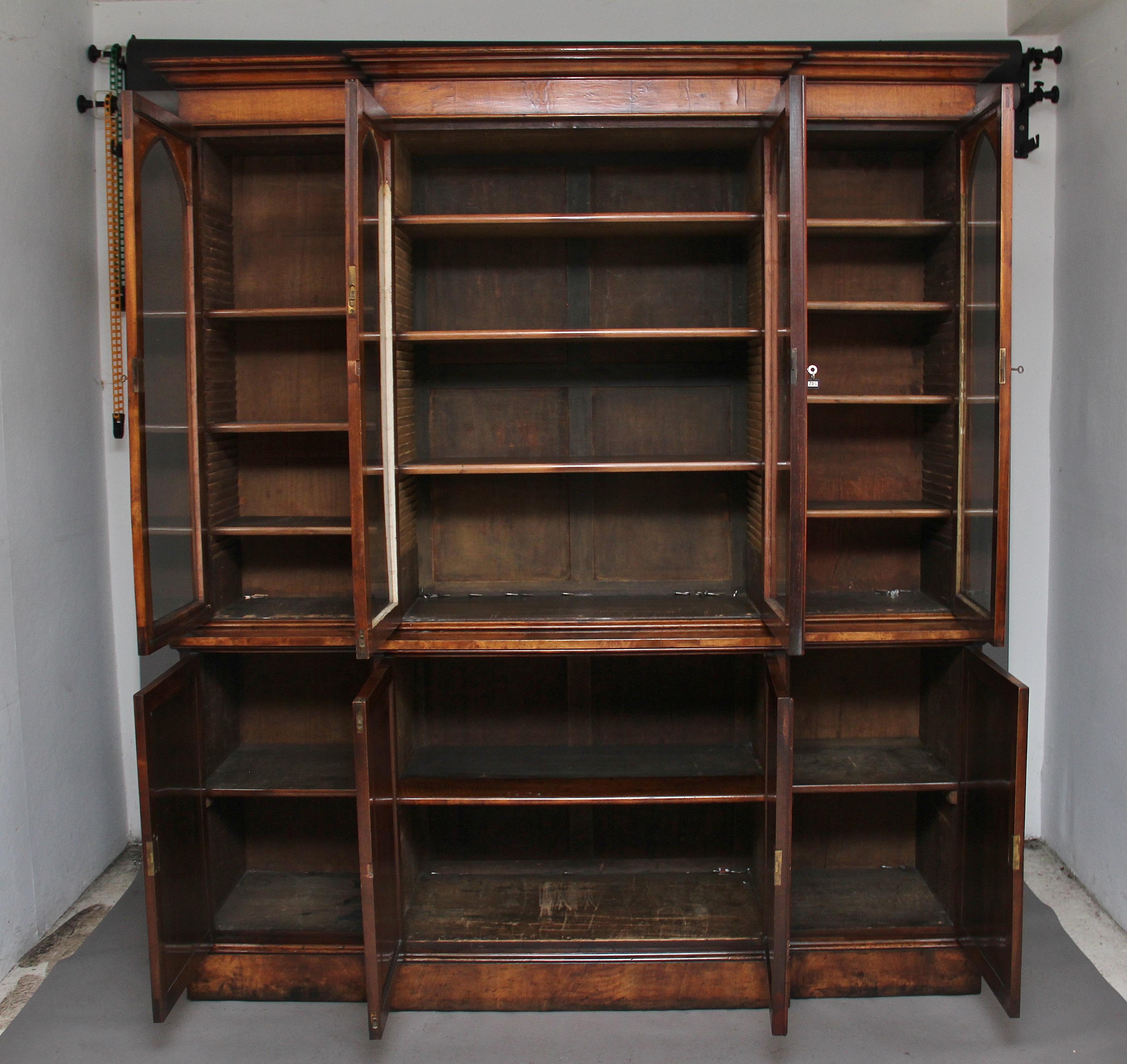 British Early 19th Century Pollard Oak Bookcase