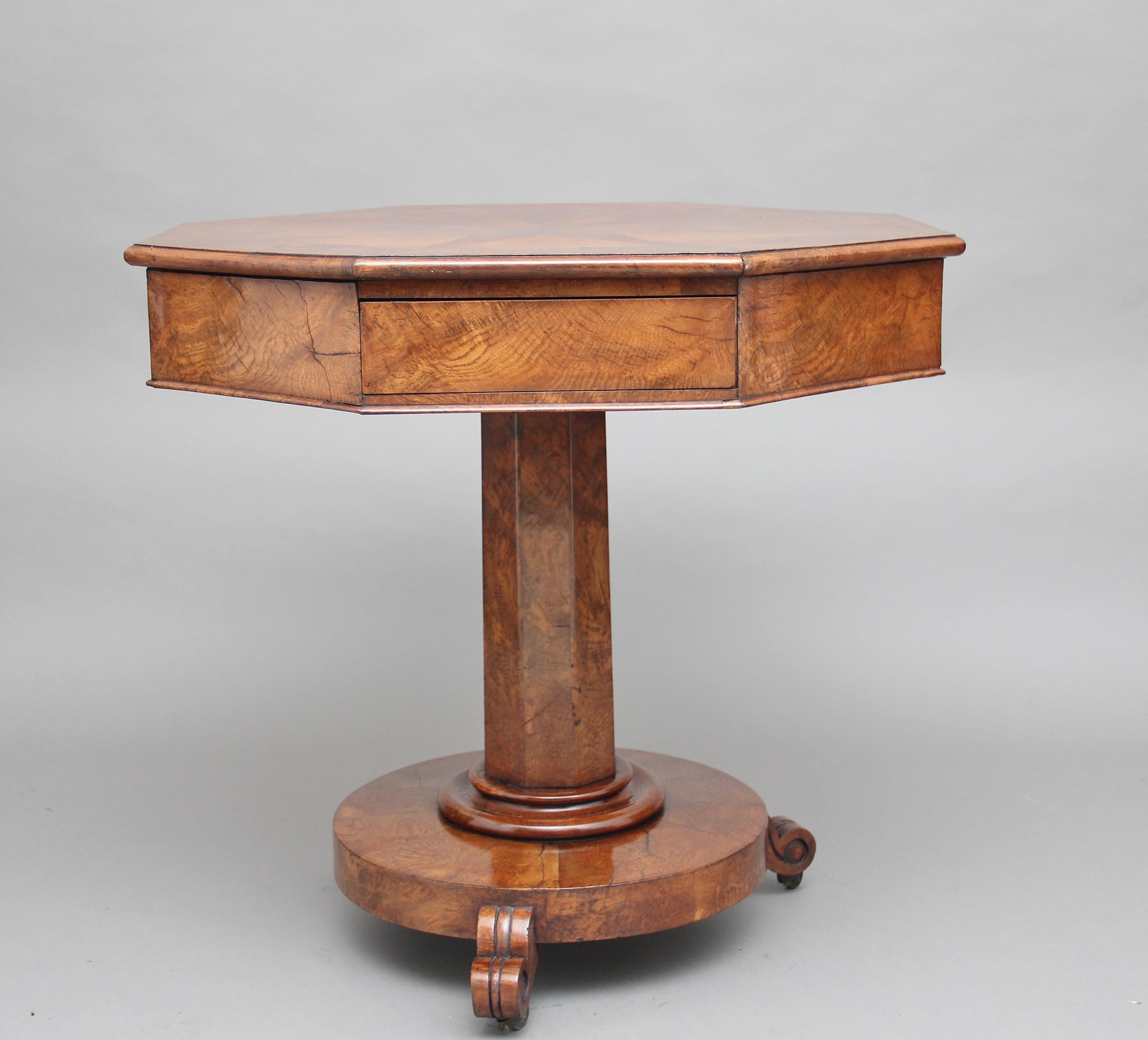 Early 19th Century Pollard Oak Drum Table 4