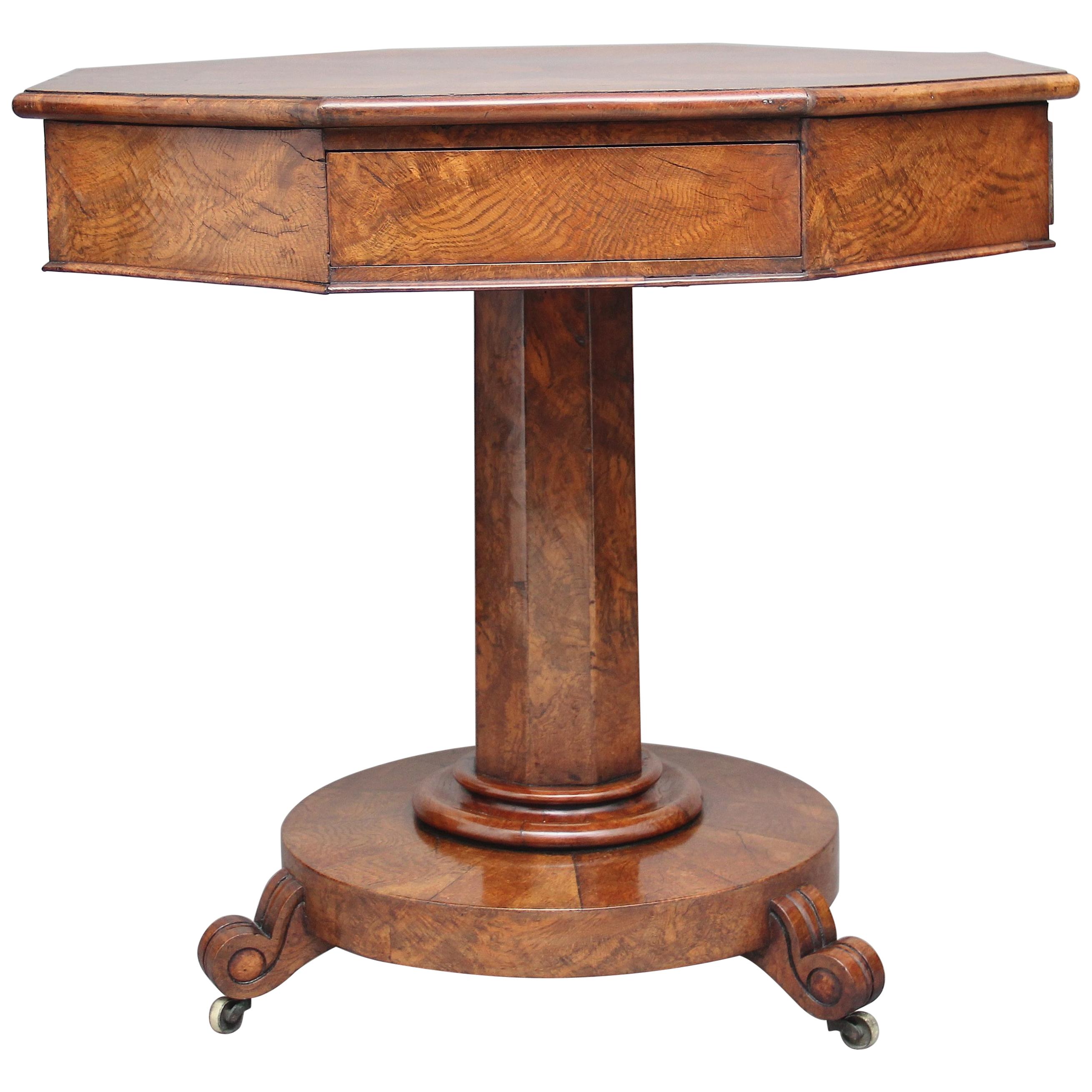 Early 19th Century Pollard Oak Drum Table