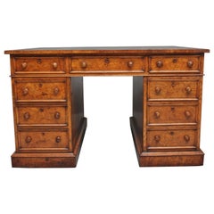 Antique Early 19th Century Pollard Oak Partners Desk