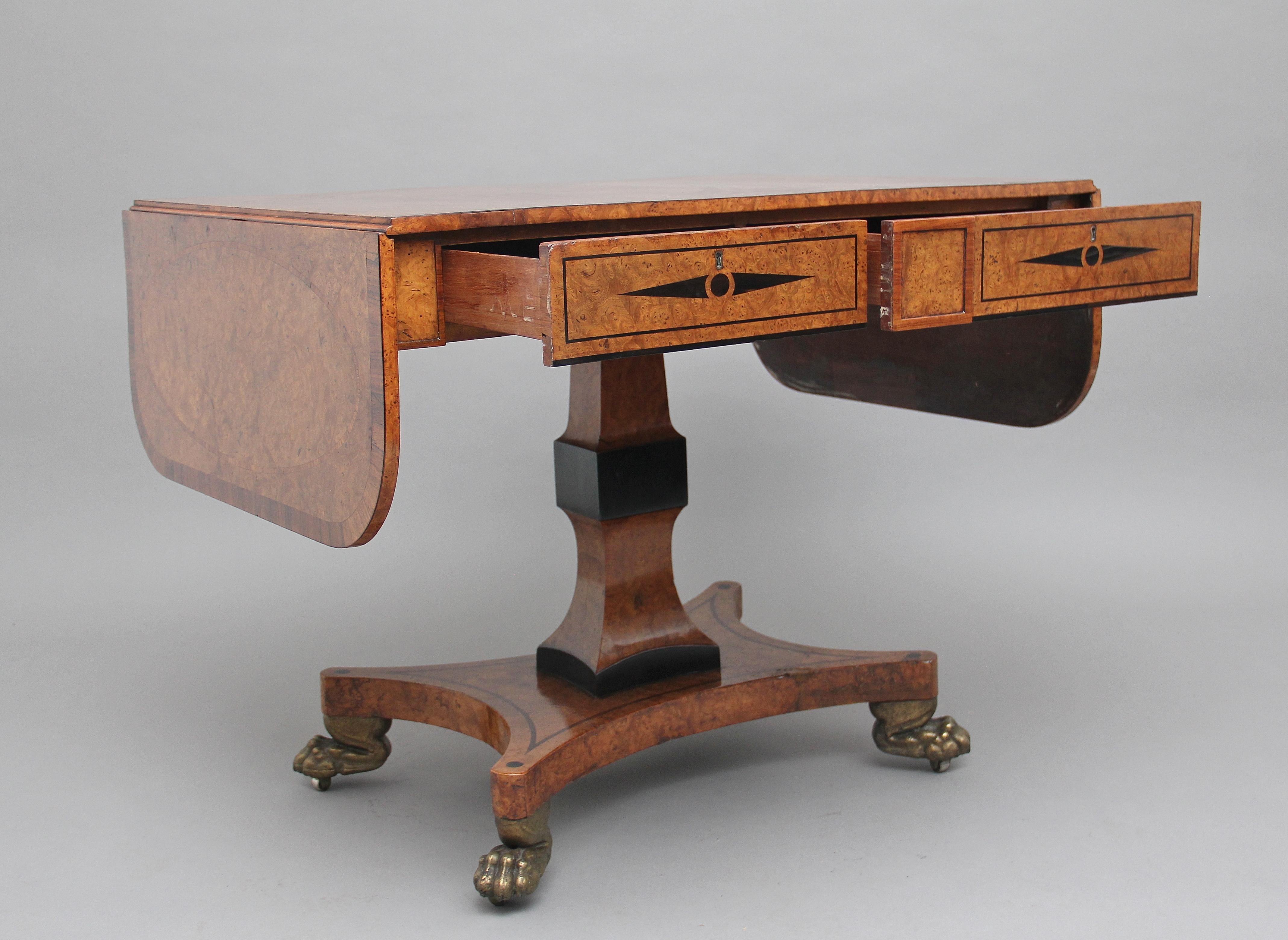 English Early 19th Century Pollard Oak Sofa Table