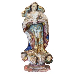 Early 19th Century Polychrome Santos Sculpture Early 19th Century Polychrome Santos Sculpture