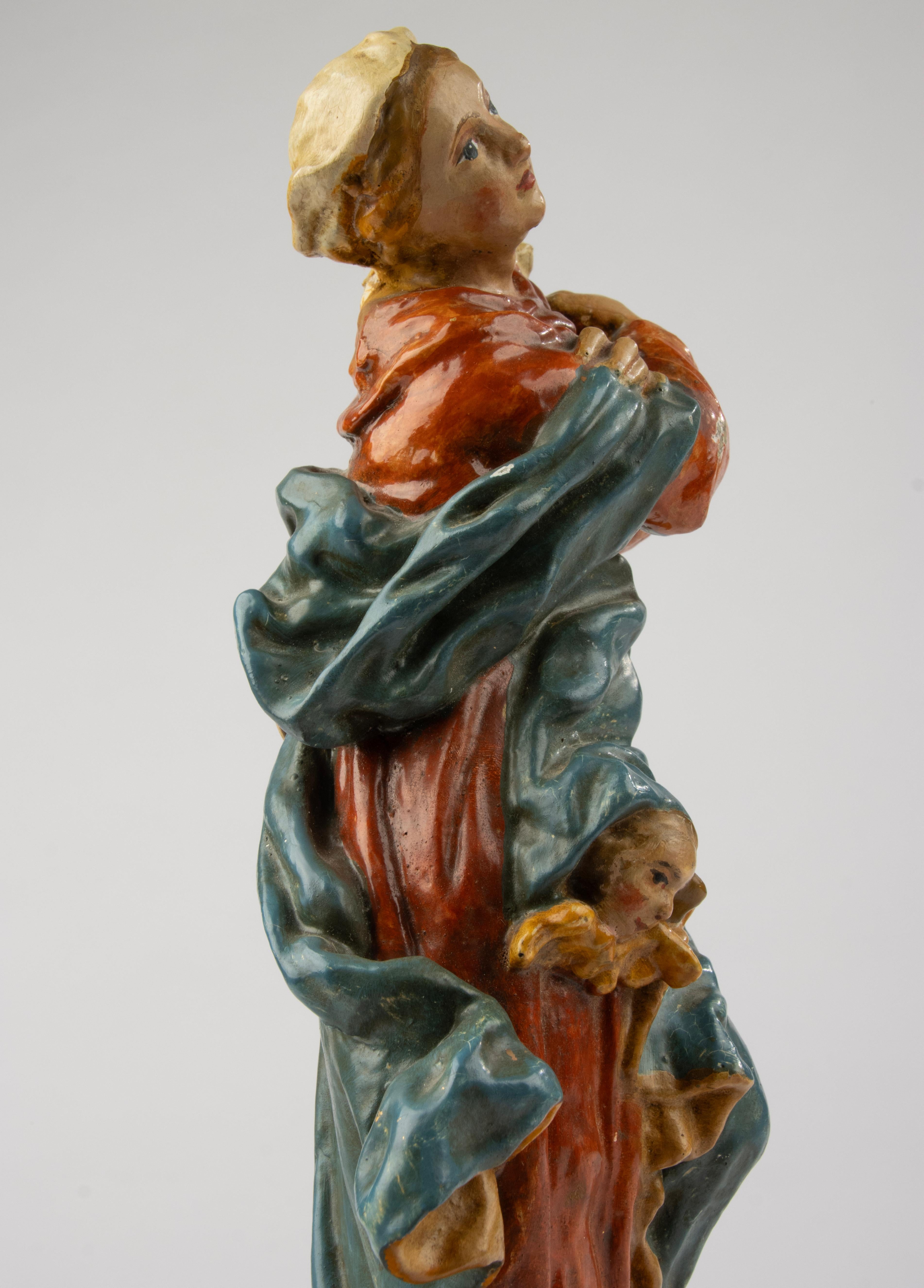 Early 19th Century Polychrome Sculpture of the Immaculate Virgin - Germany For Sale 5