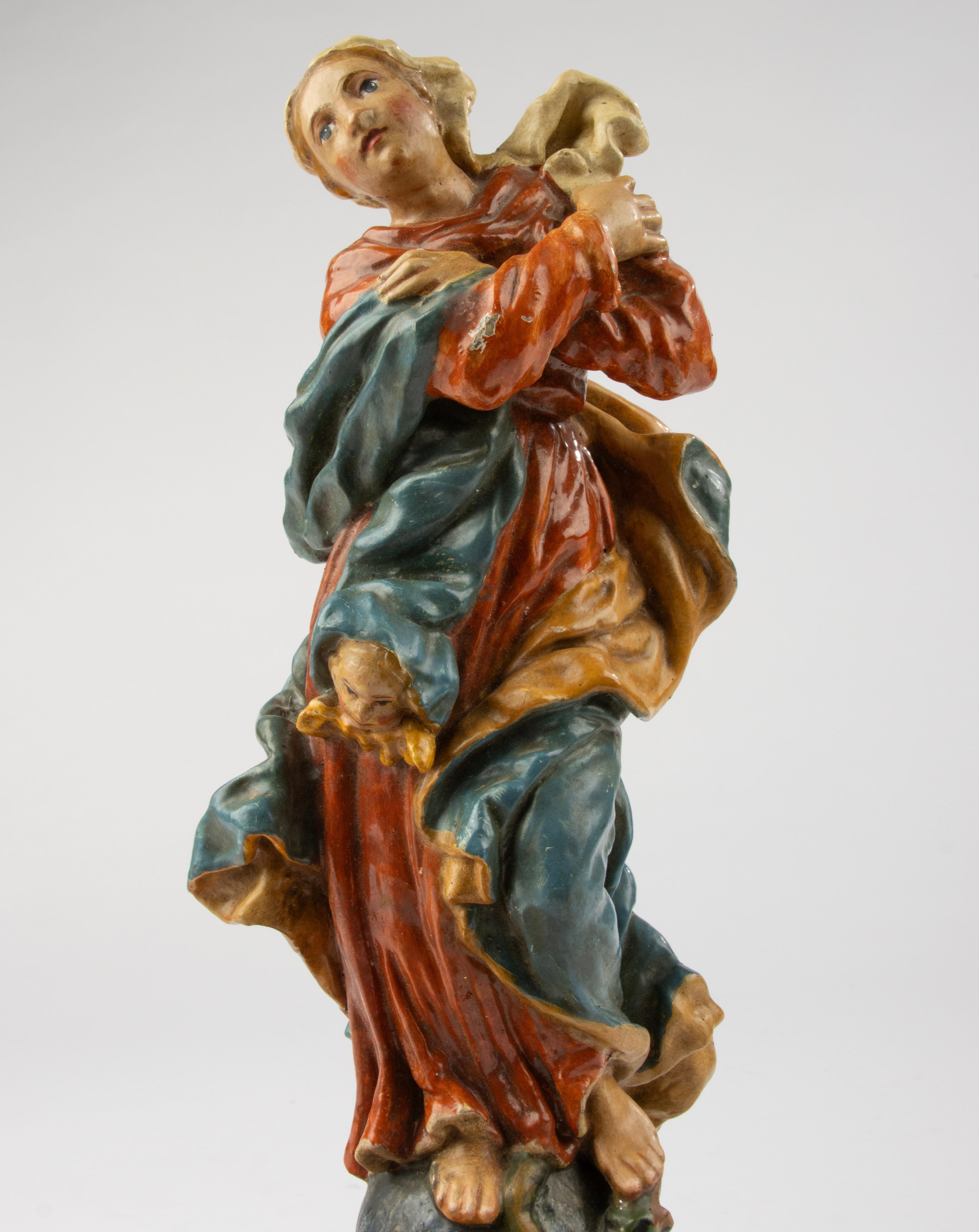 Early 19th Century Polychrome Sculpture of the Immaculate Virgin - Germany For Sale 9