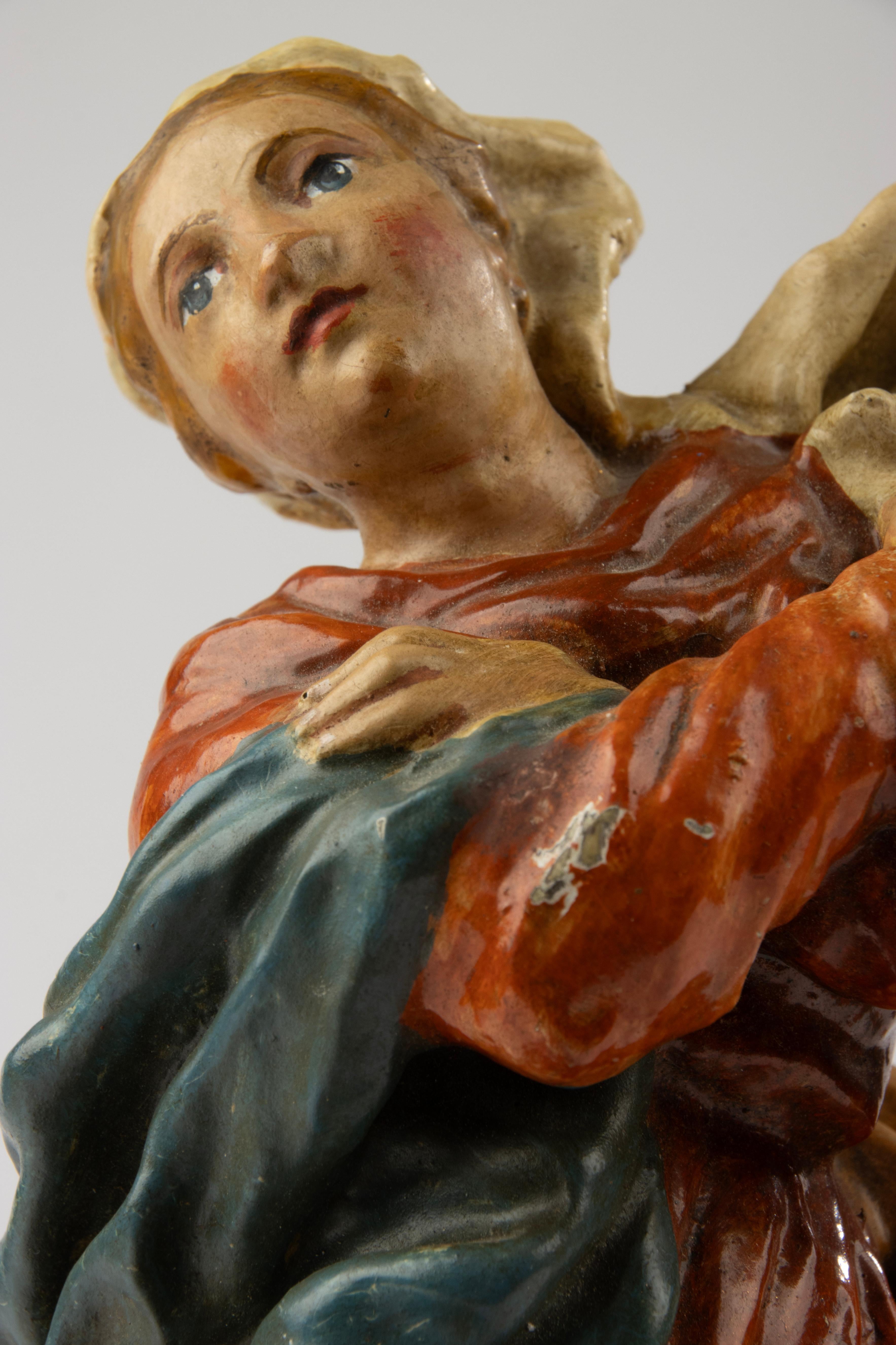 Plaster Early 19th Century Polychrome Sculpture of the Immaculate Virgin - Germany For Sale