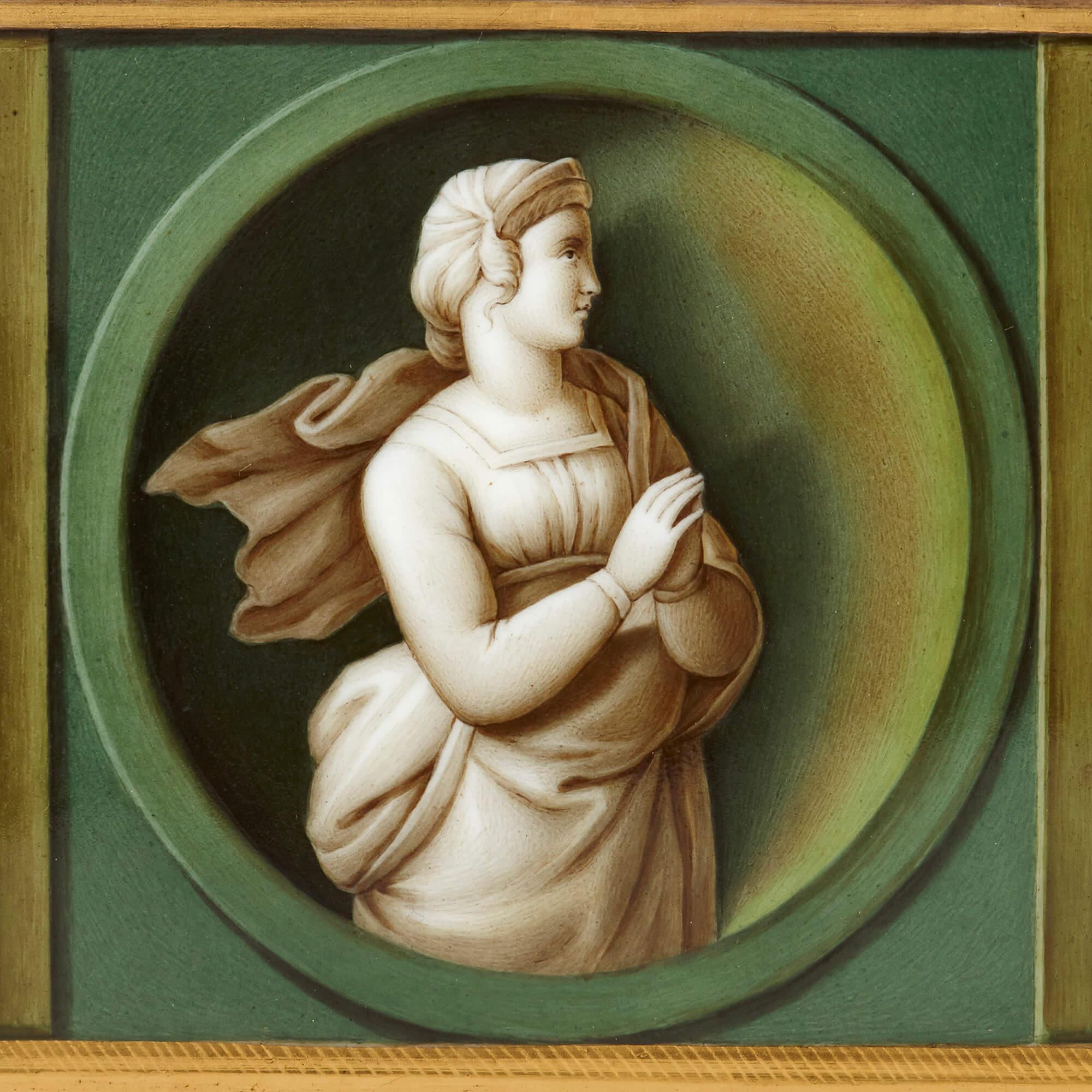 French Early 19th Century Porcelain Plaque after Raphael For Sale