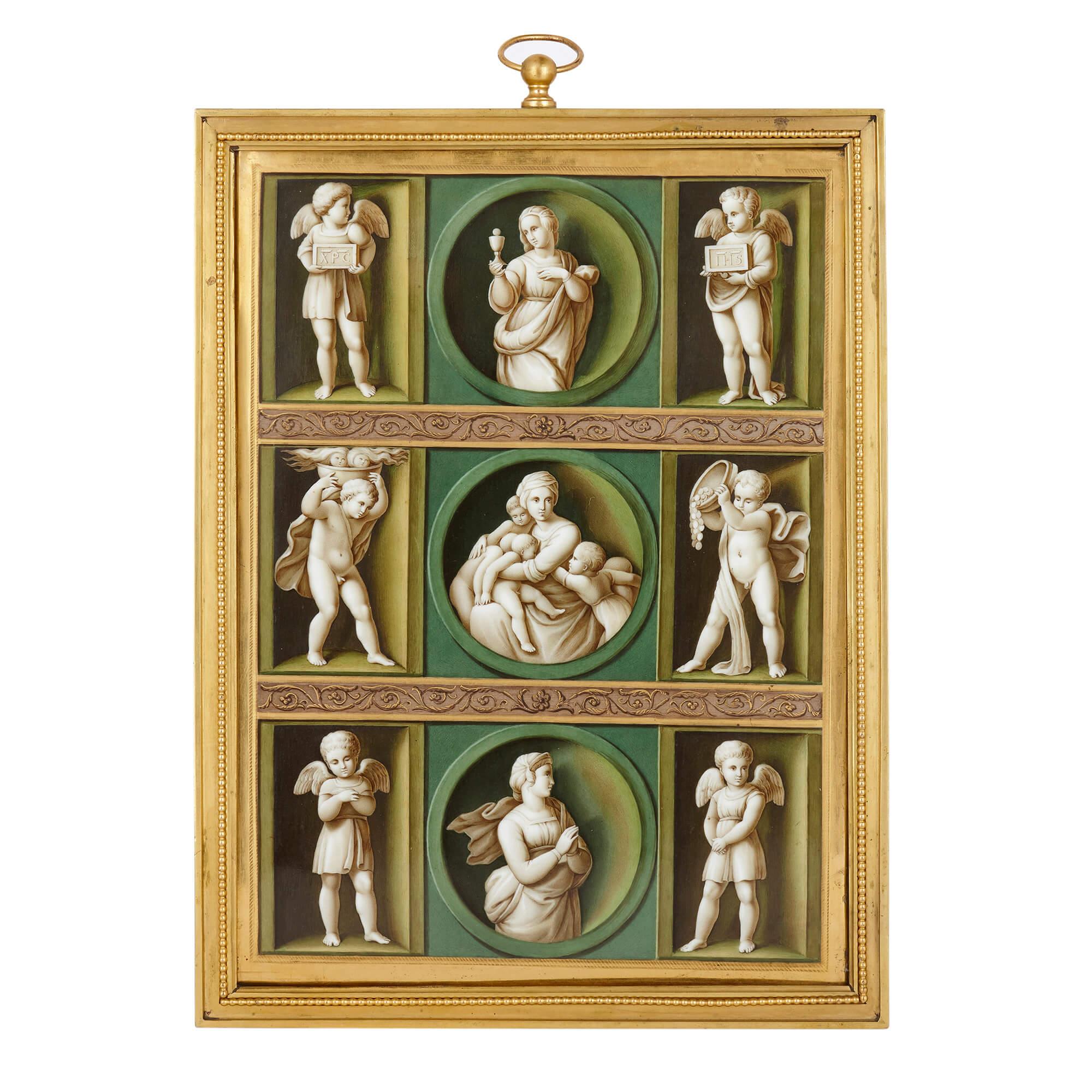 Early 19th Century Porcelain Plaque after Raphael For Sale