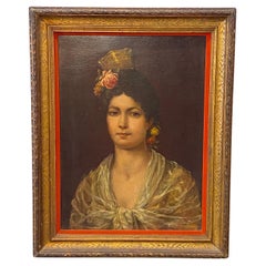 Ritratto di una bella e giovane senorita spagnola dei primi del XIX secolo