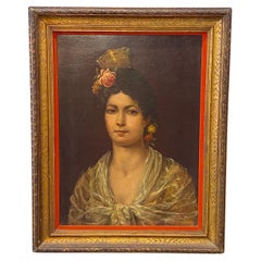 Early 19th Century Portrait of a Beautiful Young Spanish Senorita