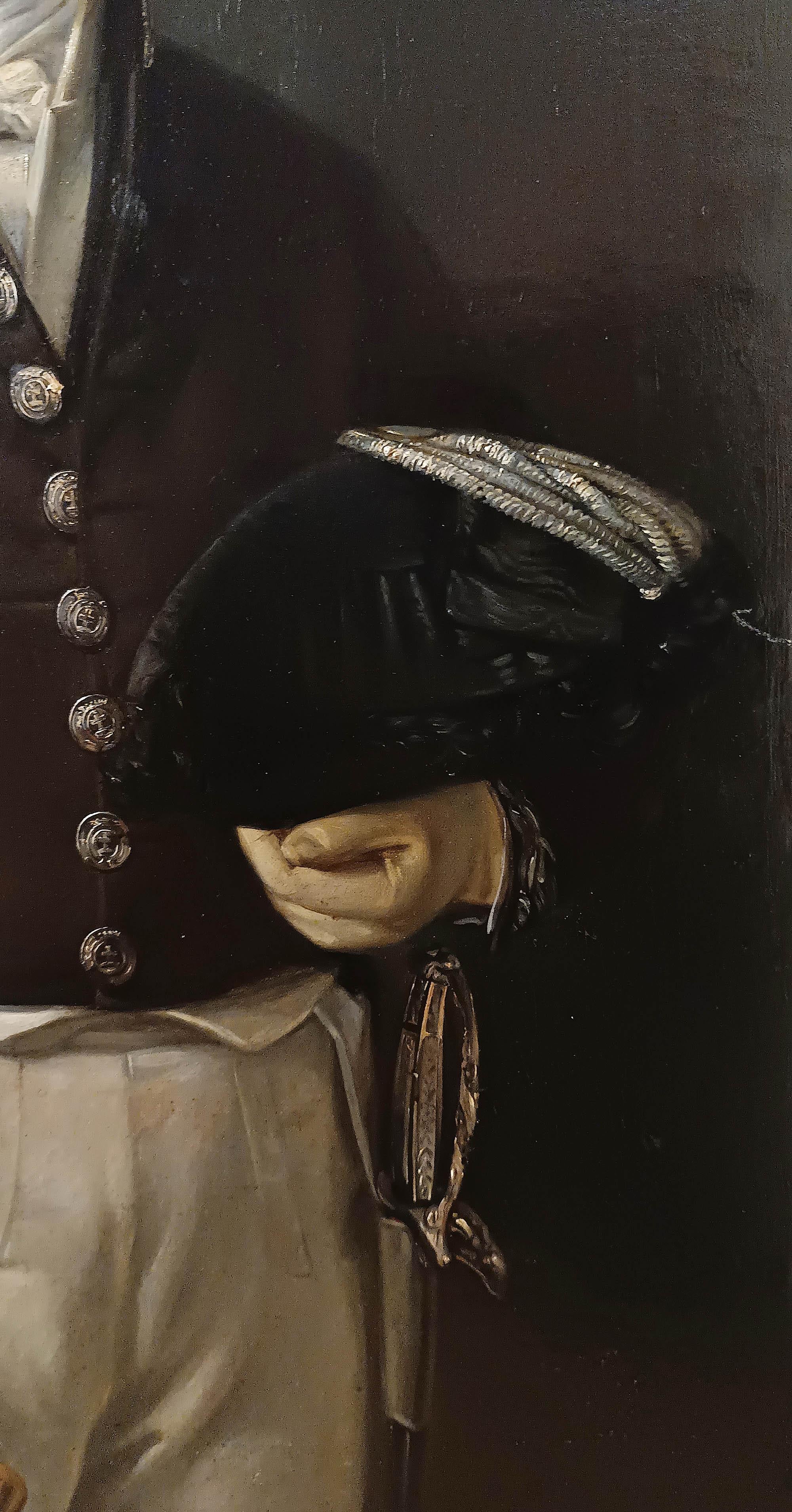 EARLY 19th CENTURY PORTRAIT OF A GENTLEMAN IN UNIFORM (Handgeschnitzt) im Angebot