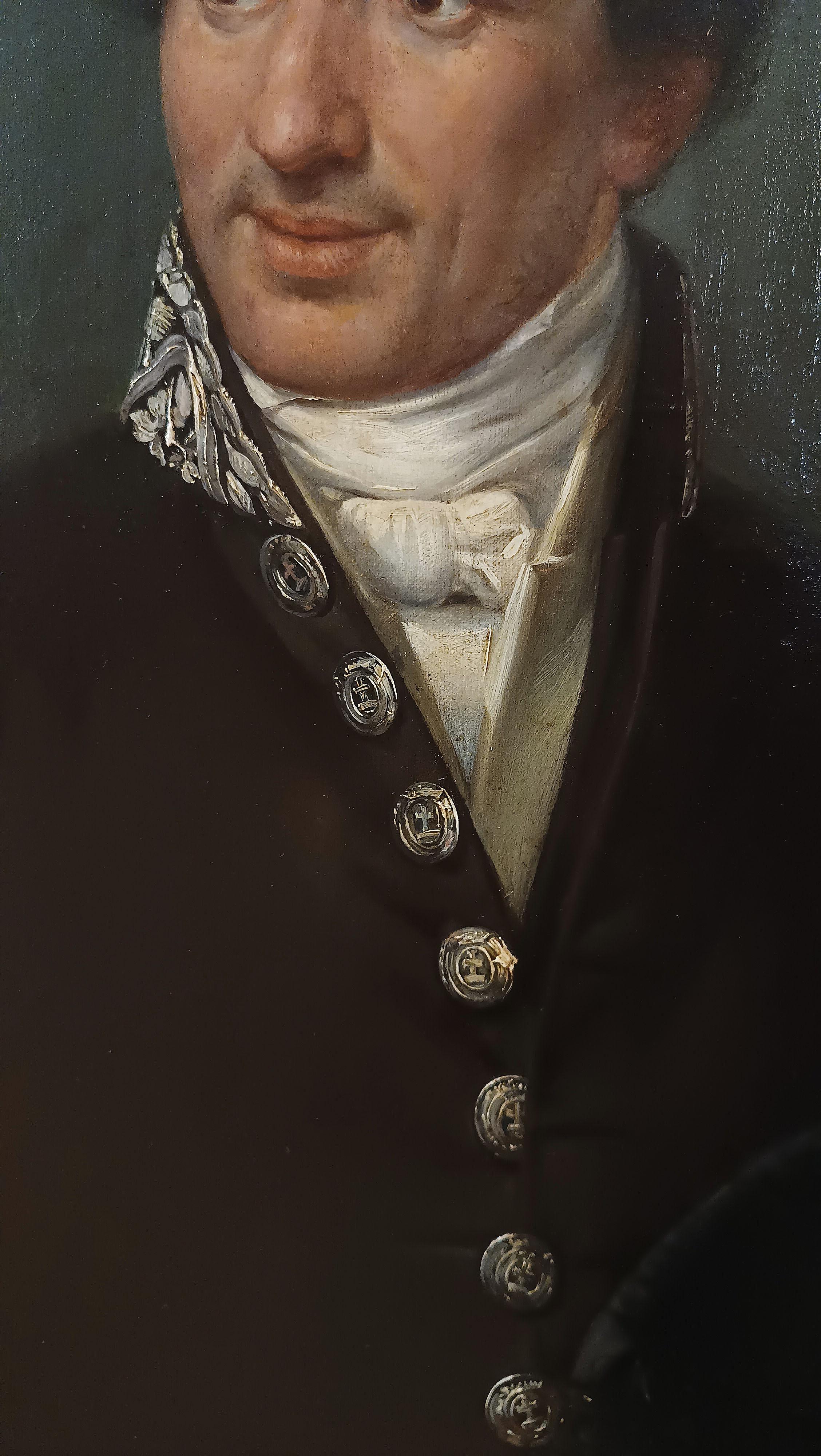 EARLY 19th CENTURY PORTRAIT OF A GENTLEMAN IN UNIFORM (Leinwand) im Angebot